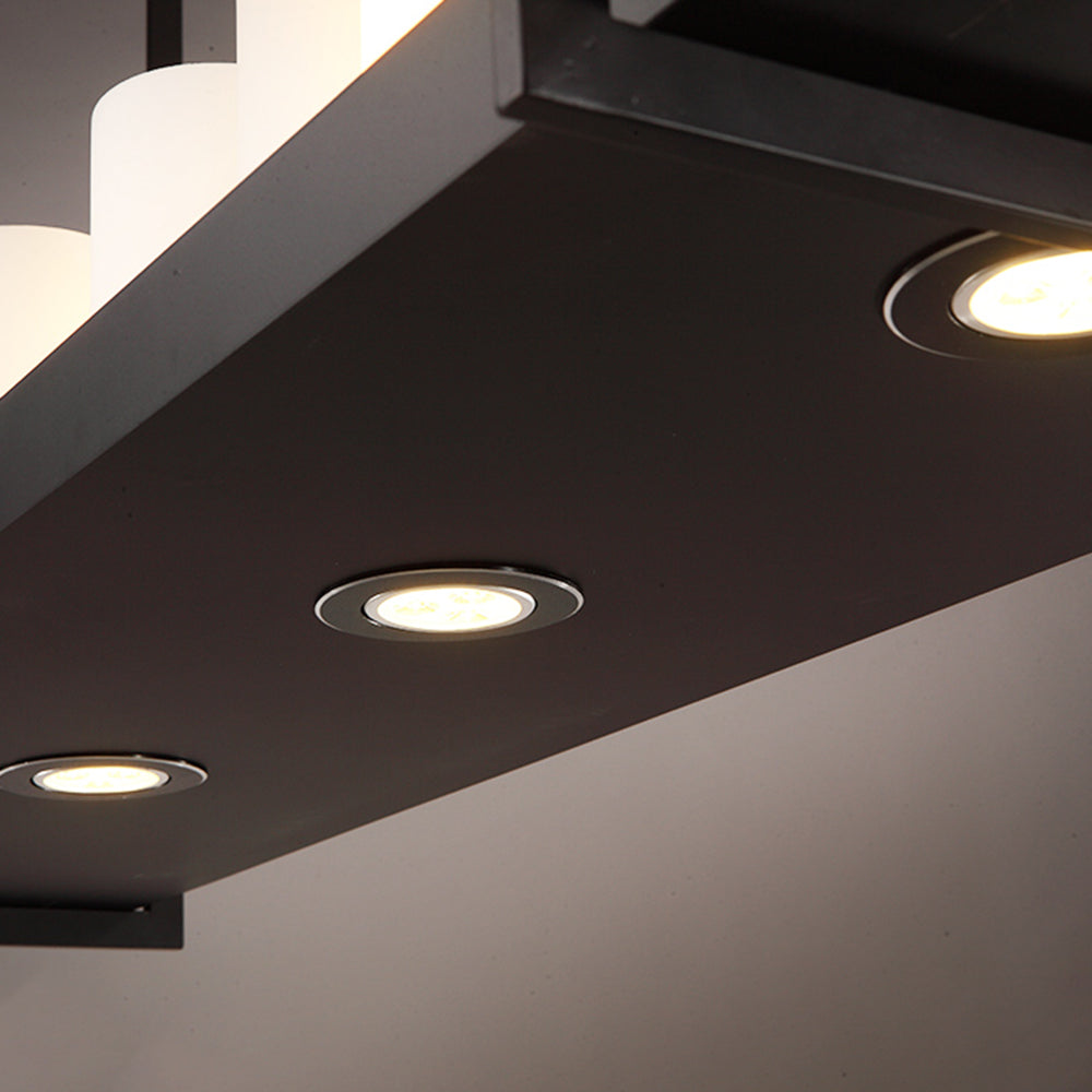 Silva Suspension Cylindre Moderne, Métal/Verre, Blanc/Noir, Restaurant/Bar - Neutralighting