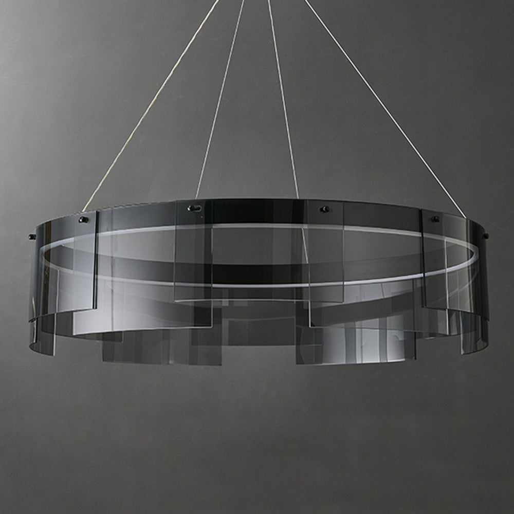 Arisha Suspension Anneau Moderne, Métal/Verre, Noir, Chambre à Coucher/Salon - Neutralighting