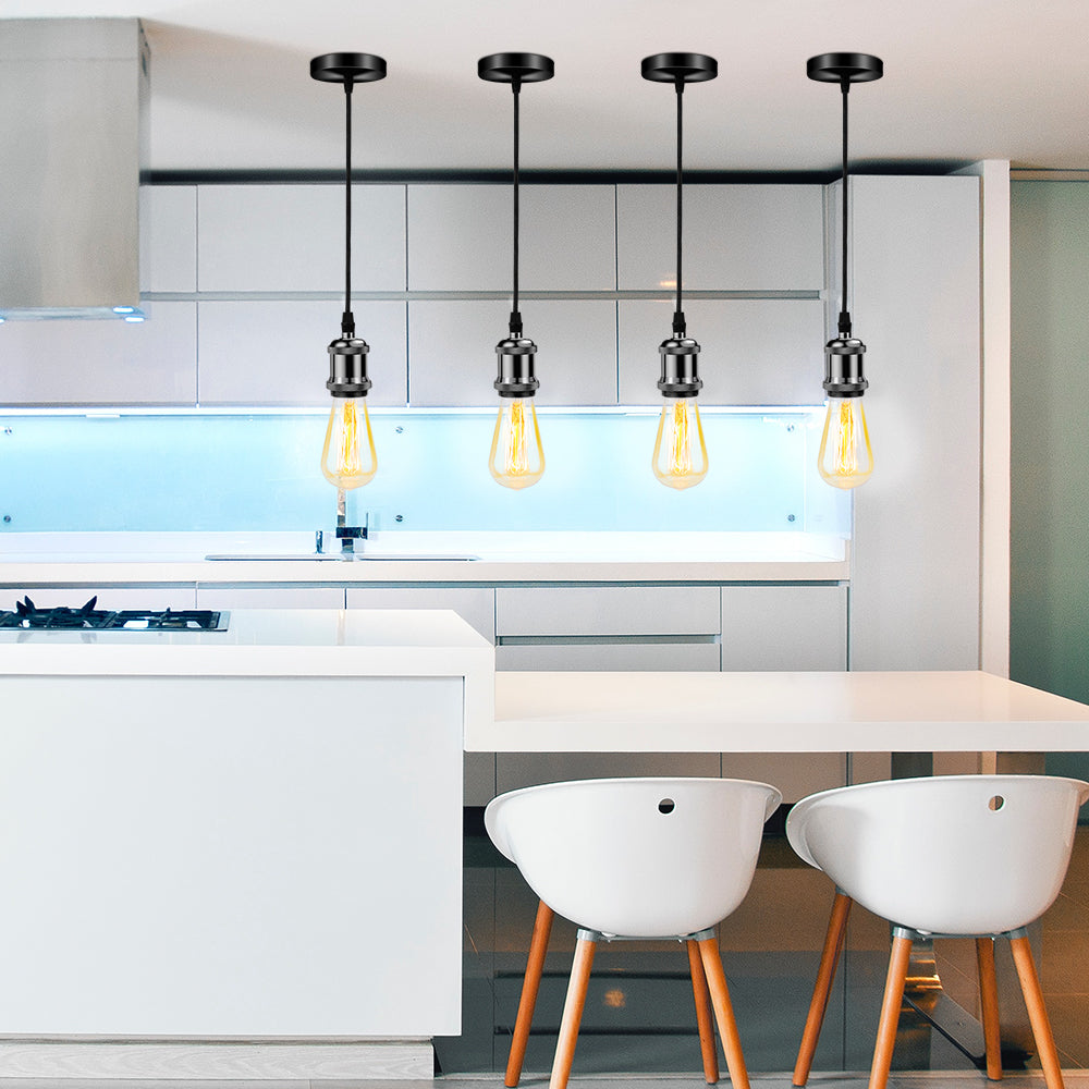 Silva Rétro LED Suspension Noir/Or Métal Verre Chambre À Coucher - Neutralighting