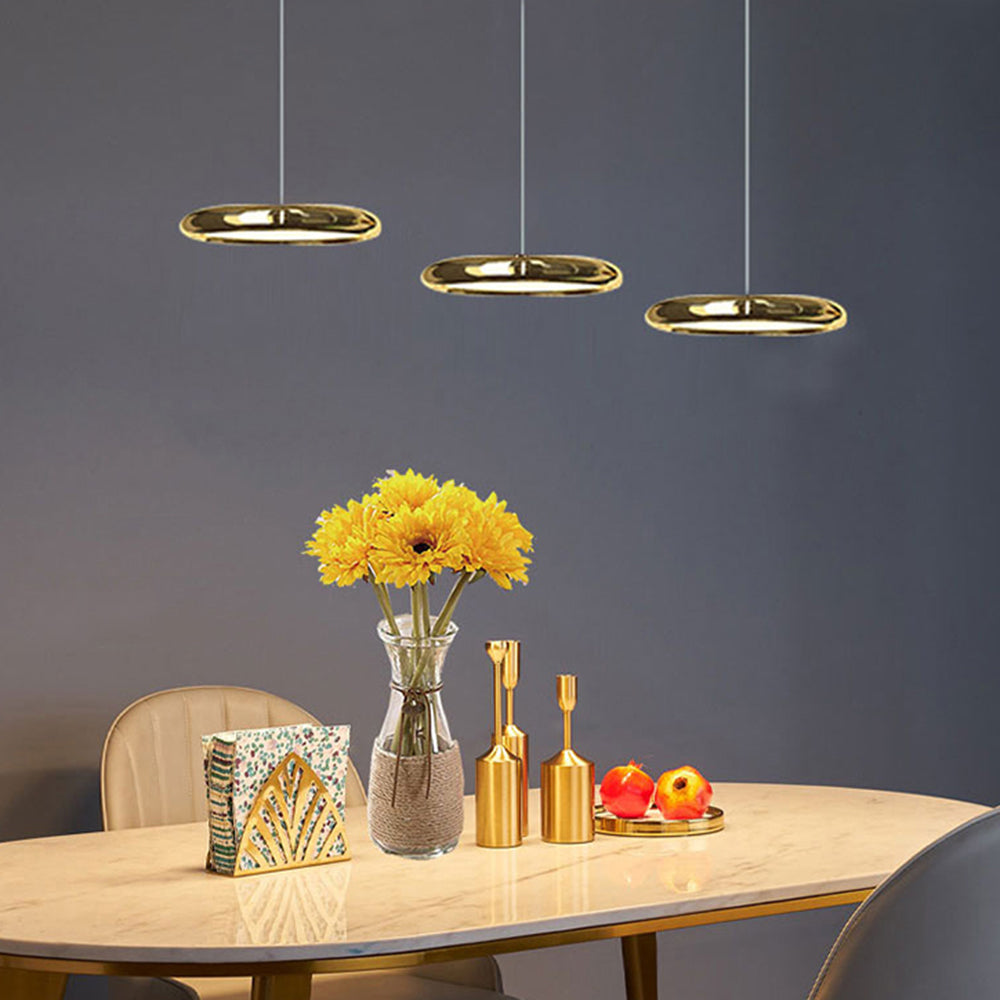 Arisha Suspension Ronde Moderne, Métal/Acrylique, Argent/Or/Rose Rouge, Salon