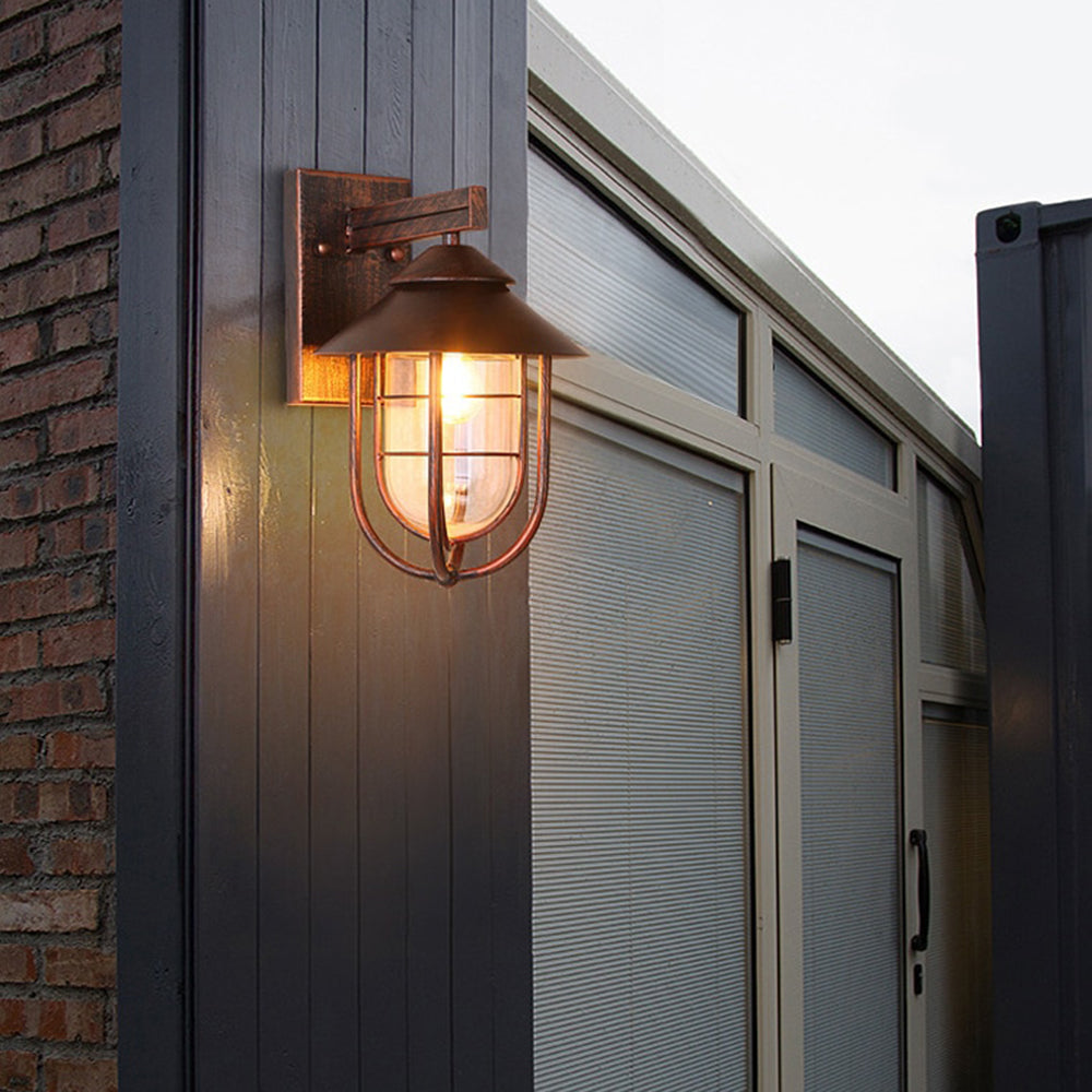 Silva Applique Murale Lanterne Vintage, Métal/Verre, Cuivré, Balcon - Neutralighting