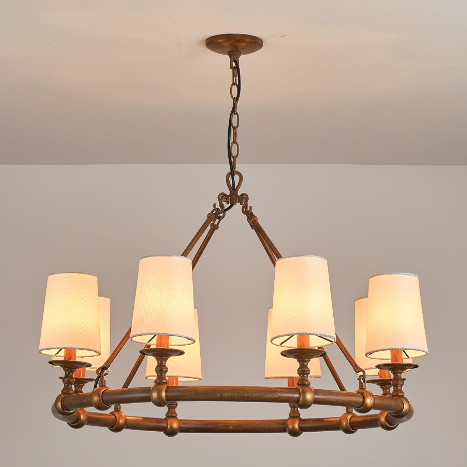 Unite Lustre Rond Industriel Vintage En Métal Doré - Neutralighting