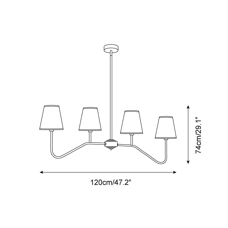 Diana Chandelier Tapered Shades Linear - Letslighting