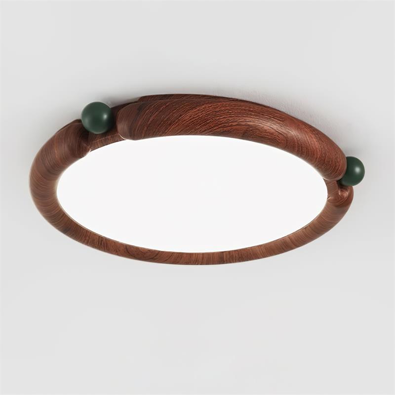Ceiling Light Round Acrylic Panel Walnut Resin A/B Model Natural - Letslighting