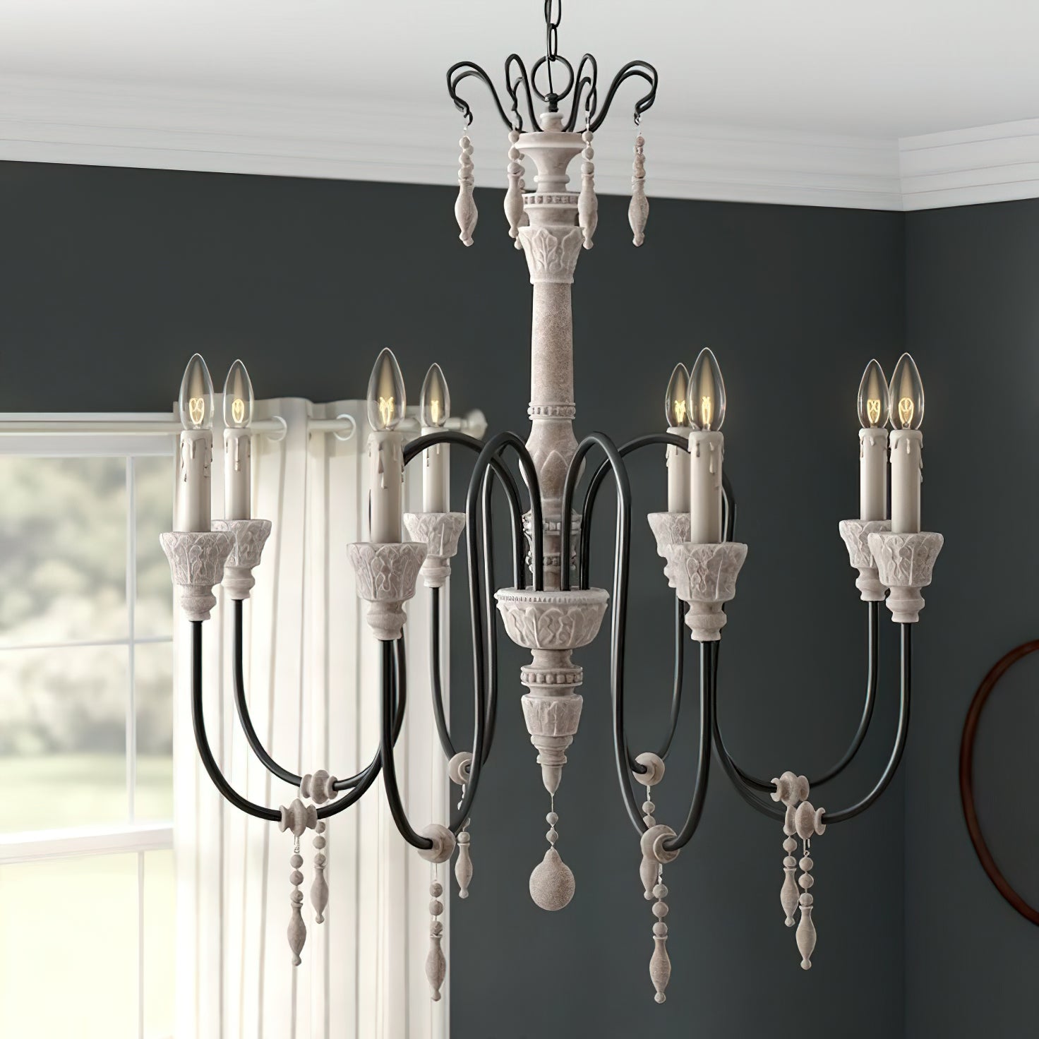 Epoch Lustre Bois Métal Luxe Postmoderne - Neutralighting