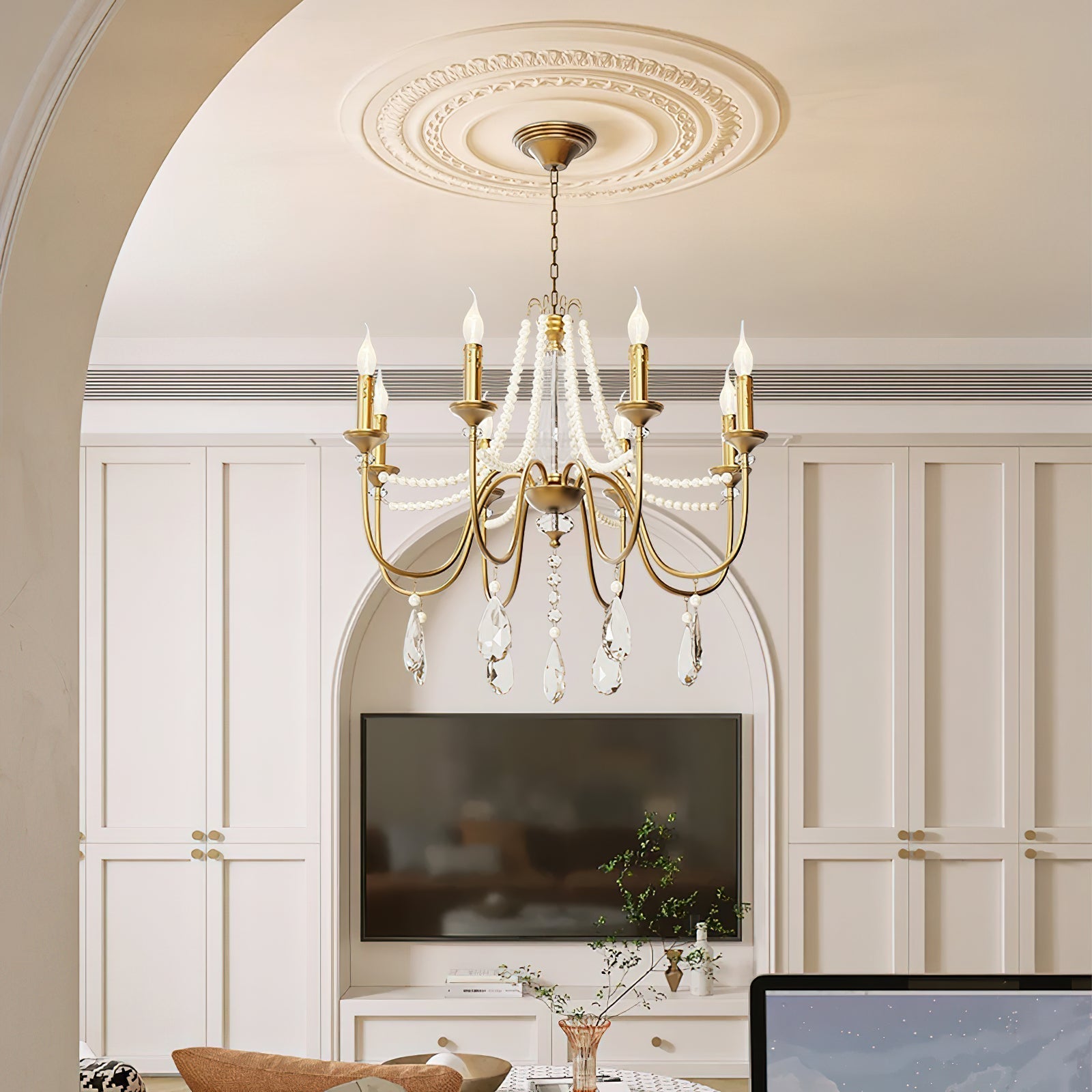 Mote Lustre Laiton Cristal Luxe Postmoderne - Neutralighting