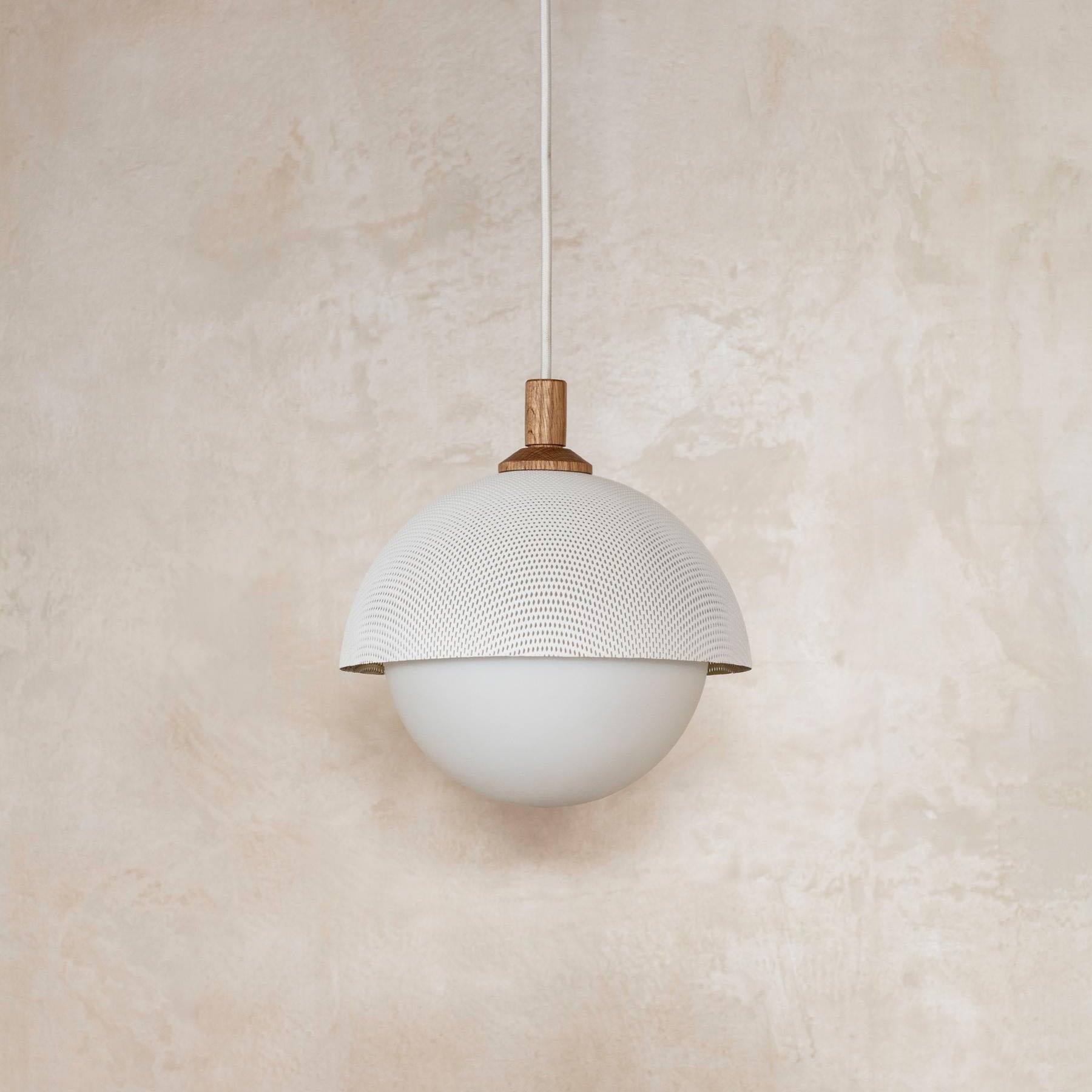 Pith Suspension Métal Bois Perforé Dôme Minimaliste Moderne - Neutralighting