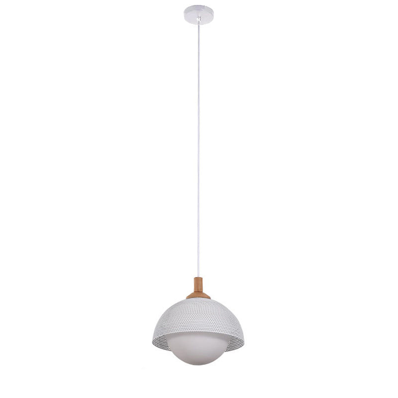 Pith Suspension Métal Bois Perforé Dôme Minimaliste Moderne - Neutralighting