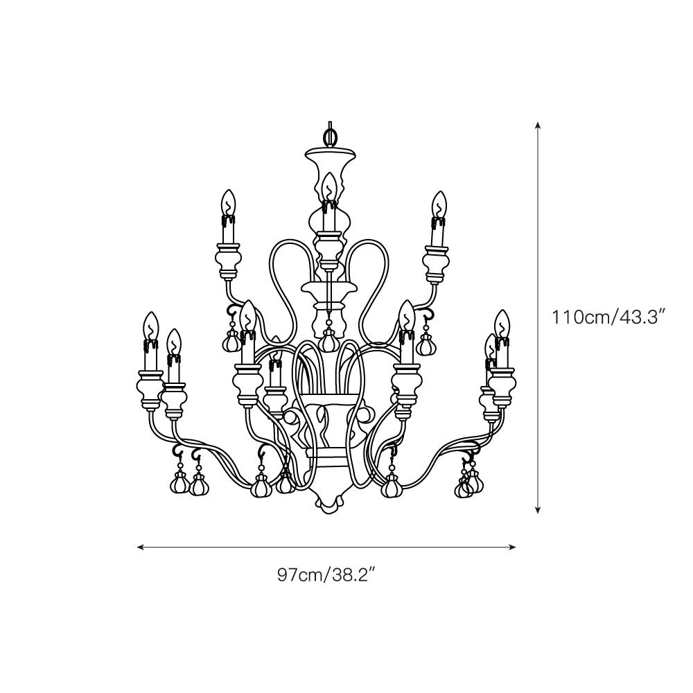 Quartz Chandelier Bois Métal Luxe Campagne Salon - Neutralighting