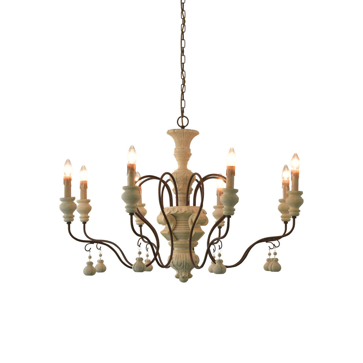 Quartz Chandelier Bois Métal Luxe Campagne Salon - Neutralighting
