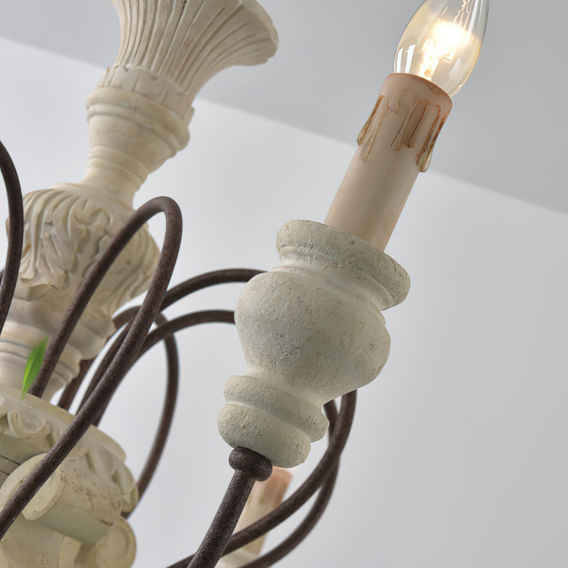 Quartz Chandelier Bois Métal Luxe Campagne Salon - Neutralighting