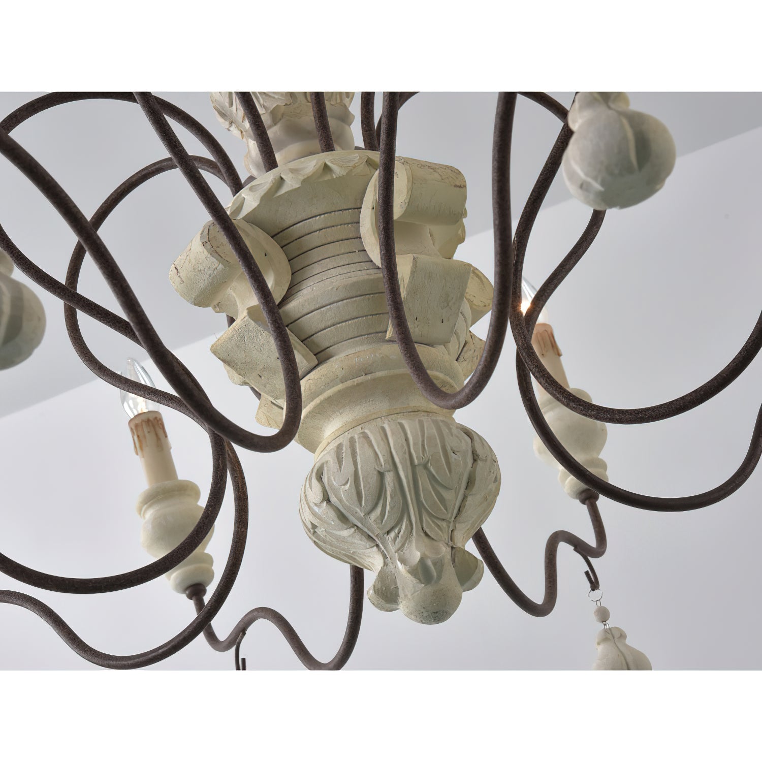 Quartz Chandelier Bois Métal Luxe Campagne Salon - Neutralighting