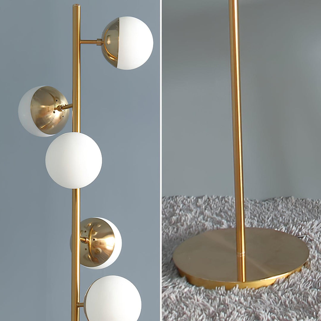 Valentina Lampadaire Bulle Moderne, Métal/Céramique, Doré, Salon