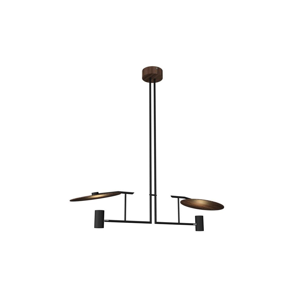 Warp Premium Elegance Linear Wooden Metal Chandelier - Lamp Copper