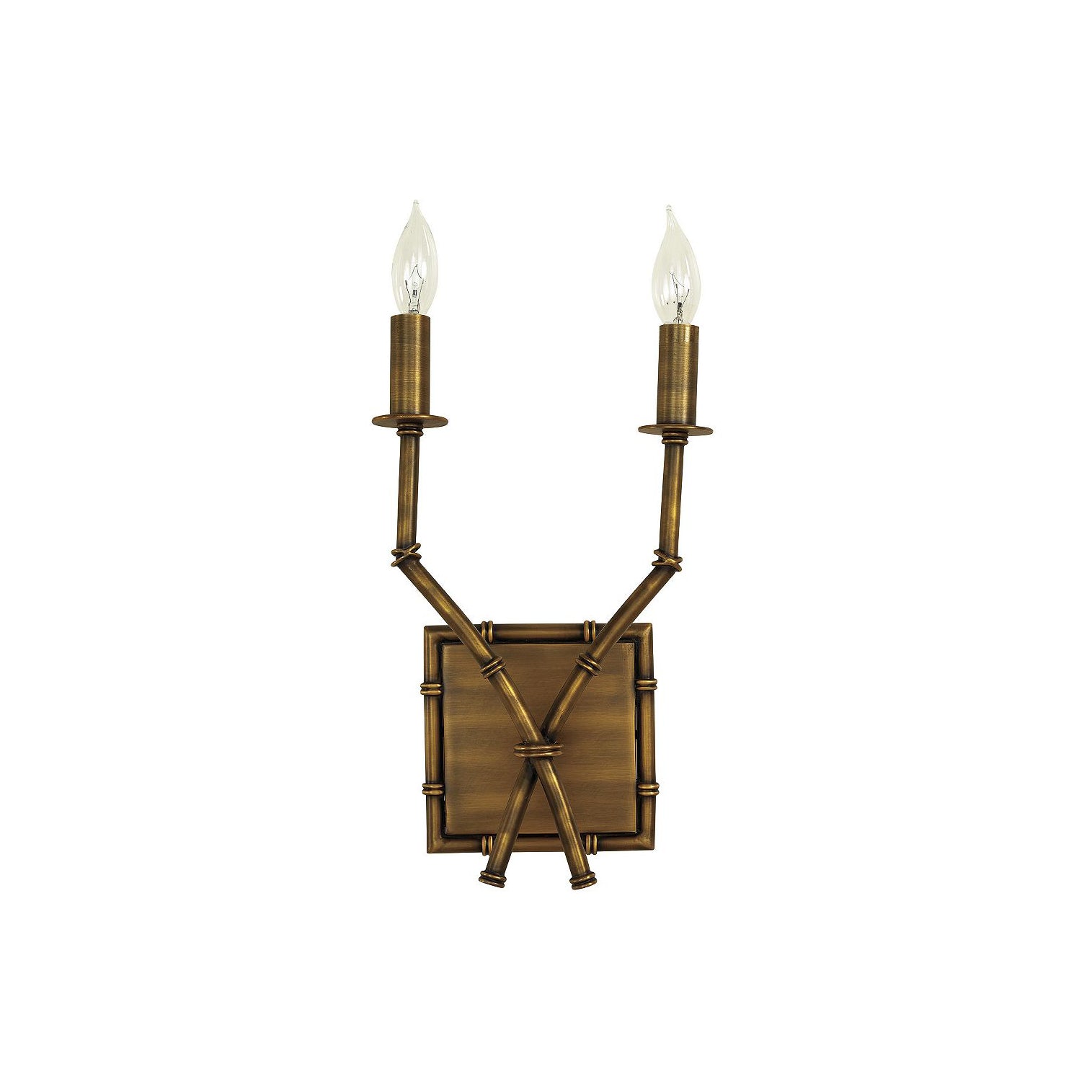 Yelp Applique Murale Bambou Double Bras Vintage Salon - Neutralighting