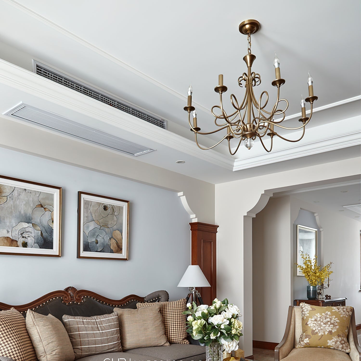 Lustra Chandelier Laiton Double Torsion Candelier Cristal - Neutralighting