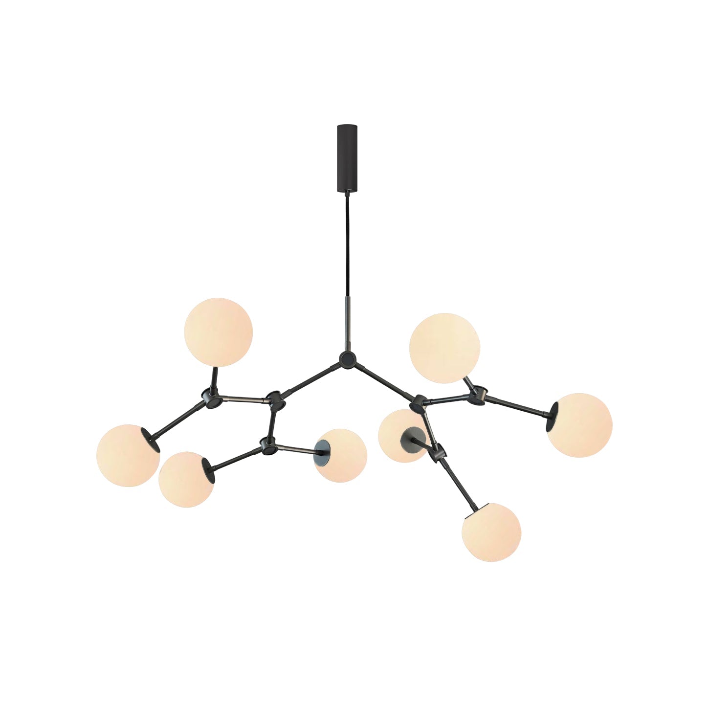 Halo Chandelier Verre Noir Boule Moderne Salon - Neutralighting