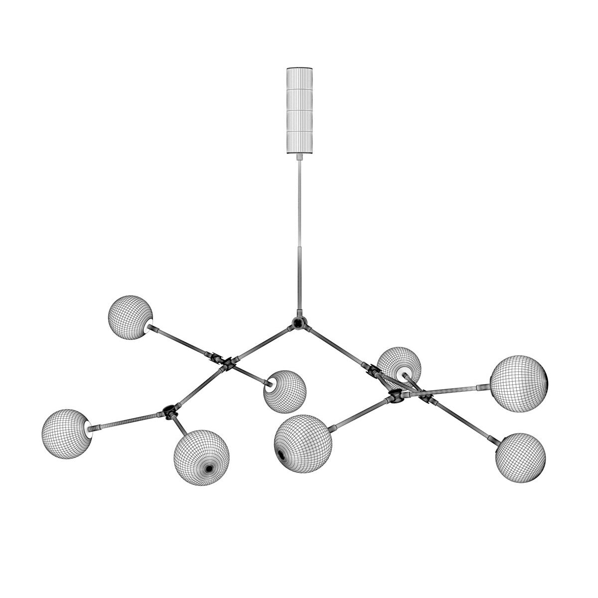 Halo Chandelier Verre Noir Boule Moderne Salon - Neutralighting