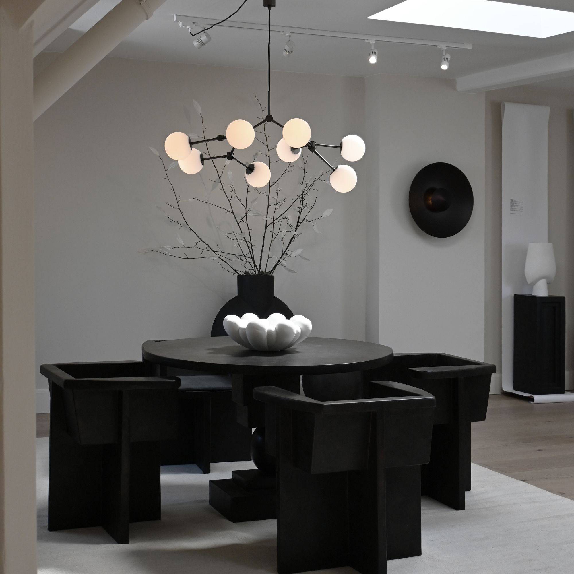 Halo Chandelier Verre Noir Boule Moderne Salon - Neutralighting