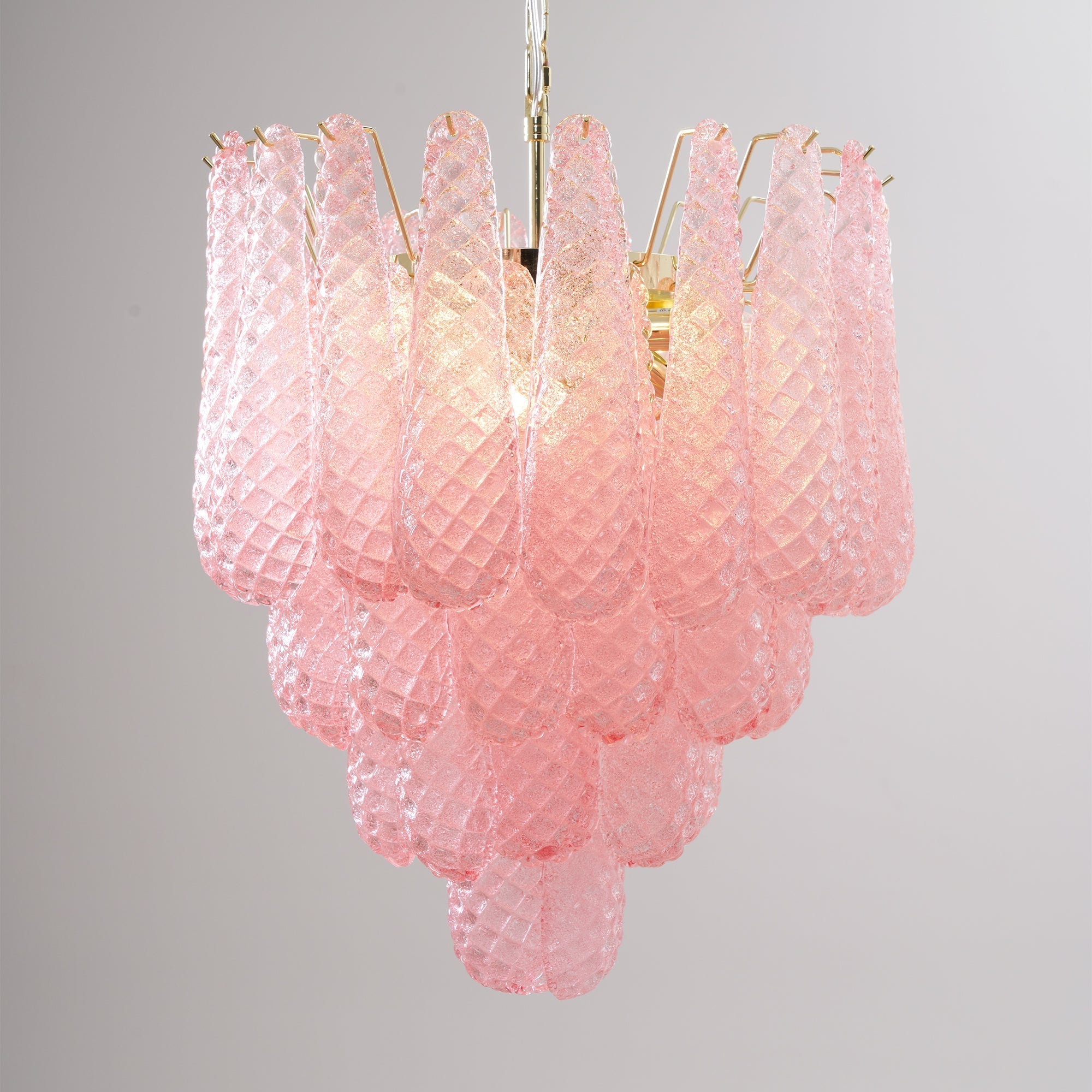 Junto Lustre Goutte Rose Métal Verre Luxe - Neutralighting