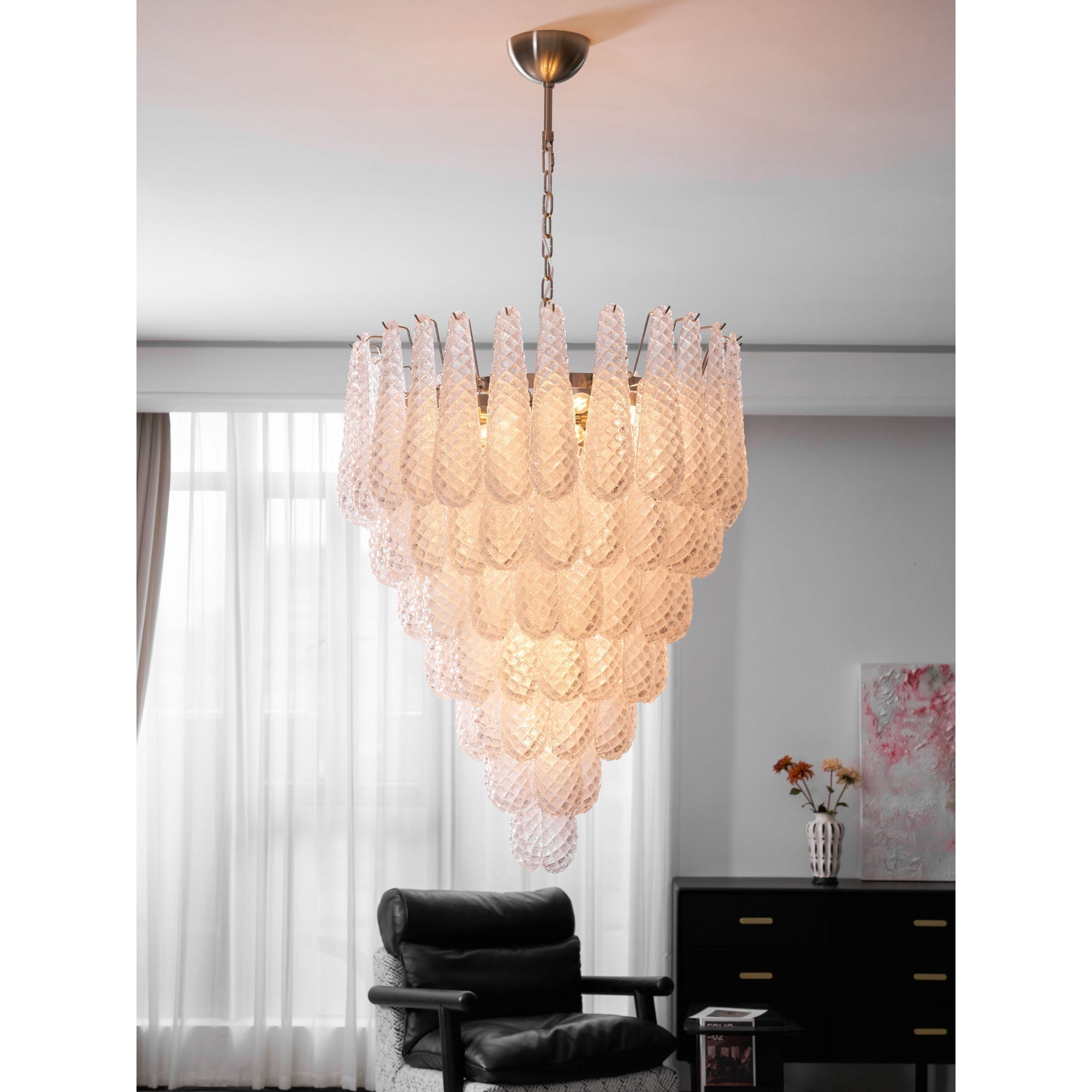 Inset Lustre Goutte Murano Métal Verre Premium - Neutralighting