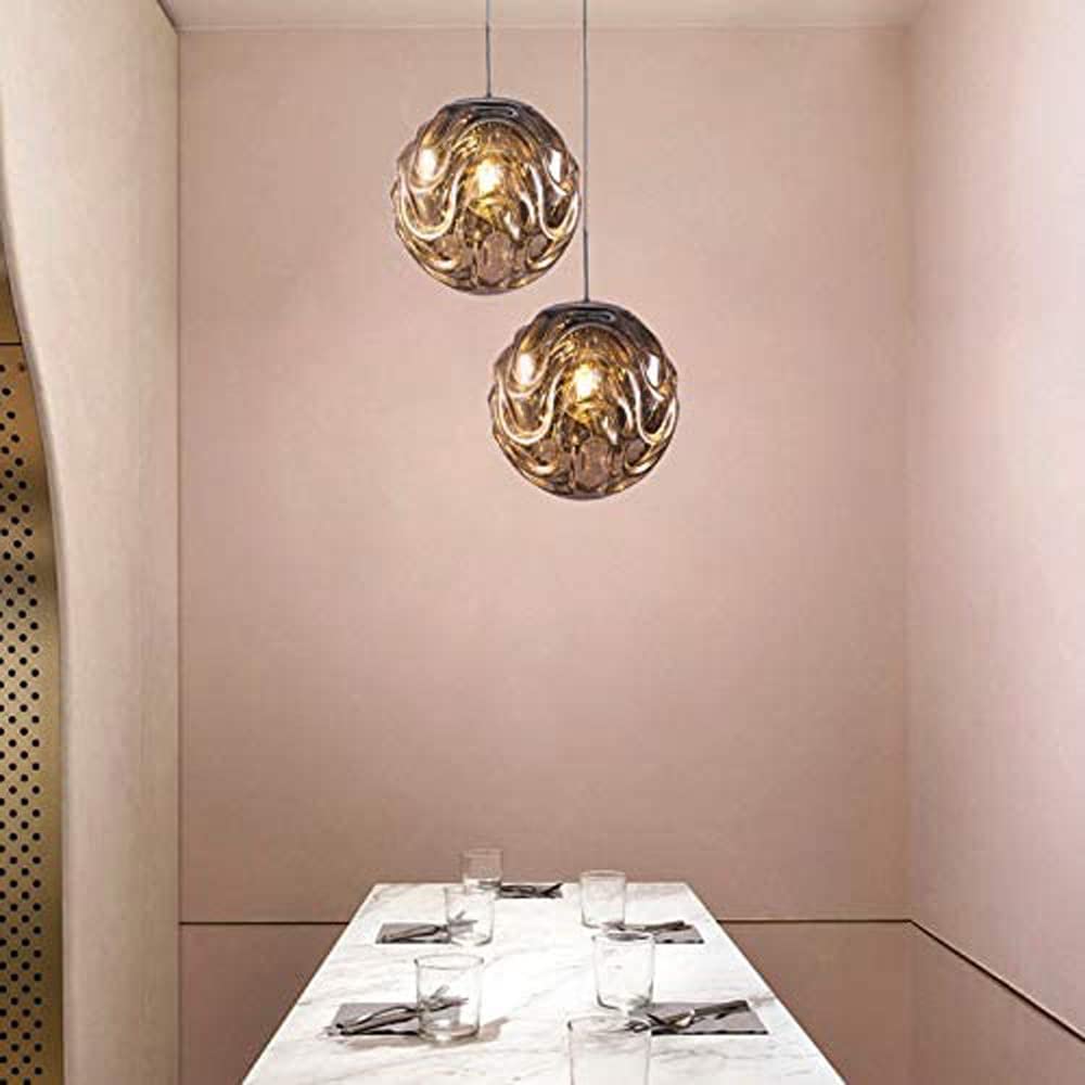 Valentina Moderne Sphère Suspension Verre Or/Noir Salle à manger - Neutralighting