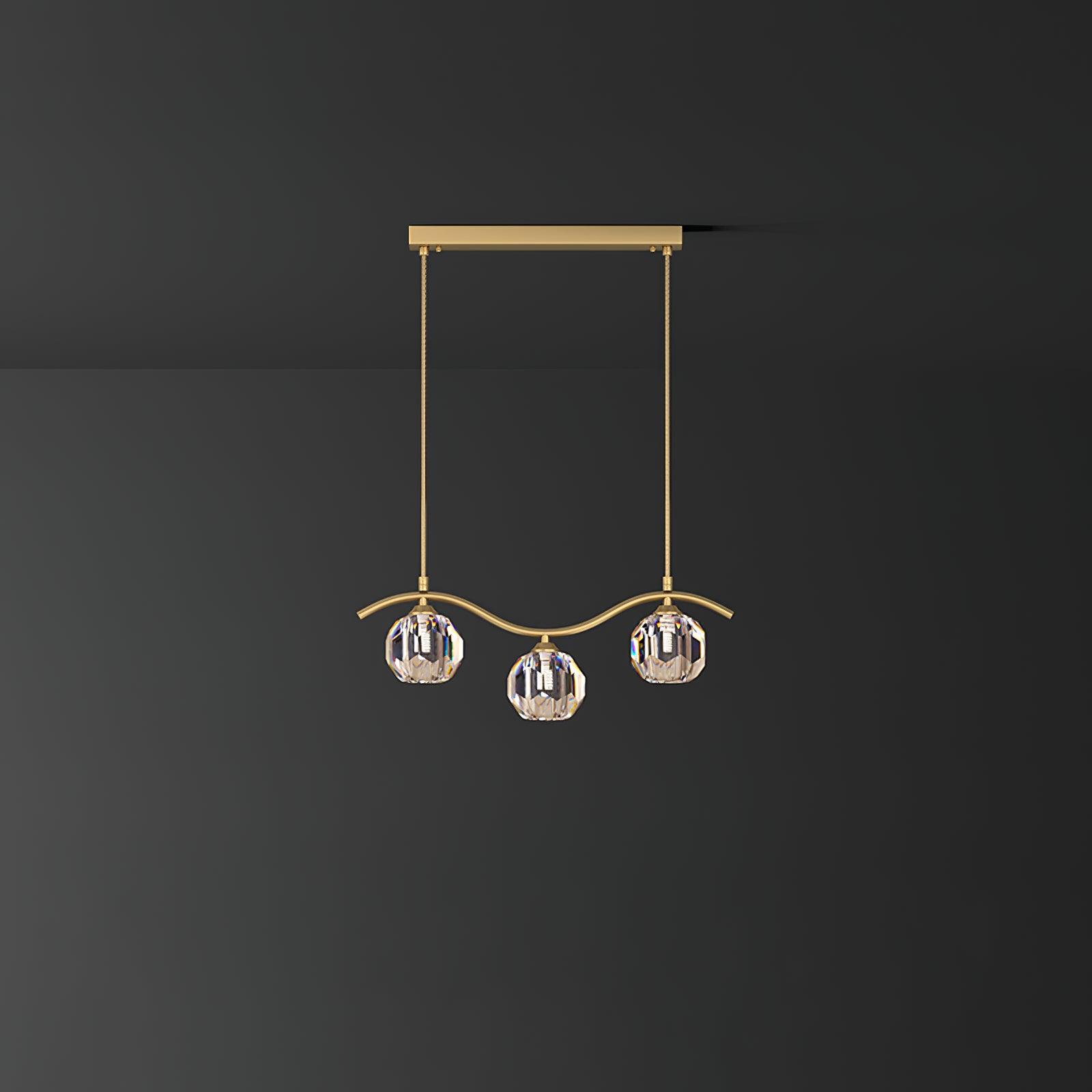 Lustra Chandelier Cuivre et Cristal Géométrique - Neutralighting