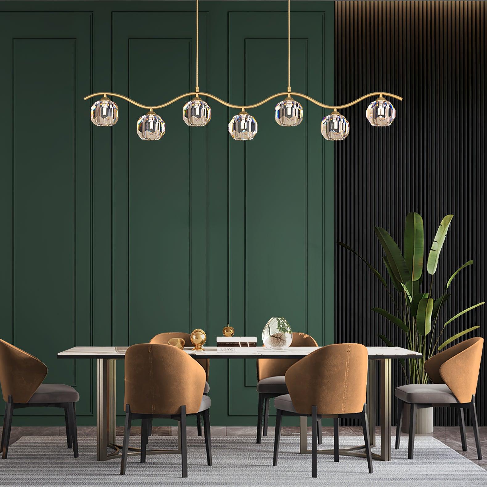 Lustra Chandelier Cuivre et Cristal Géométrique - Neutralighting