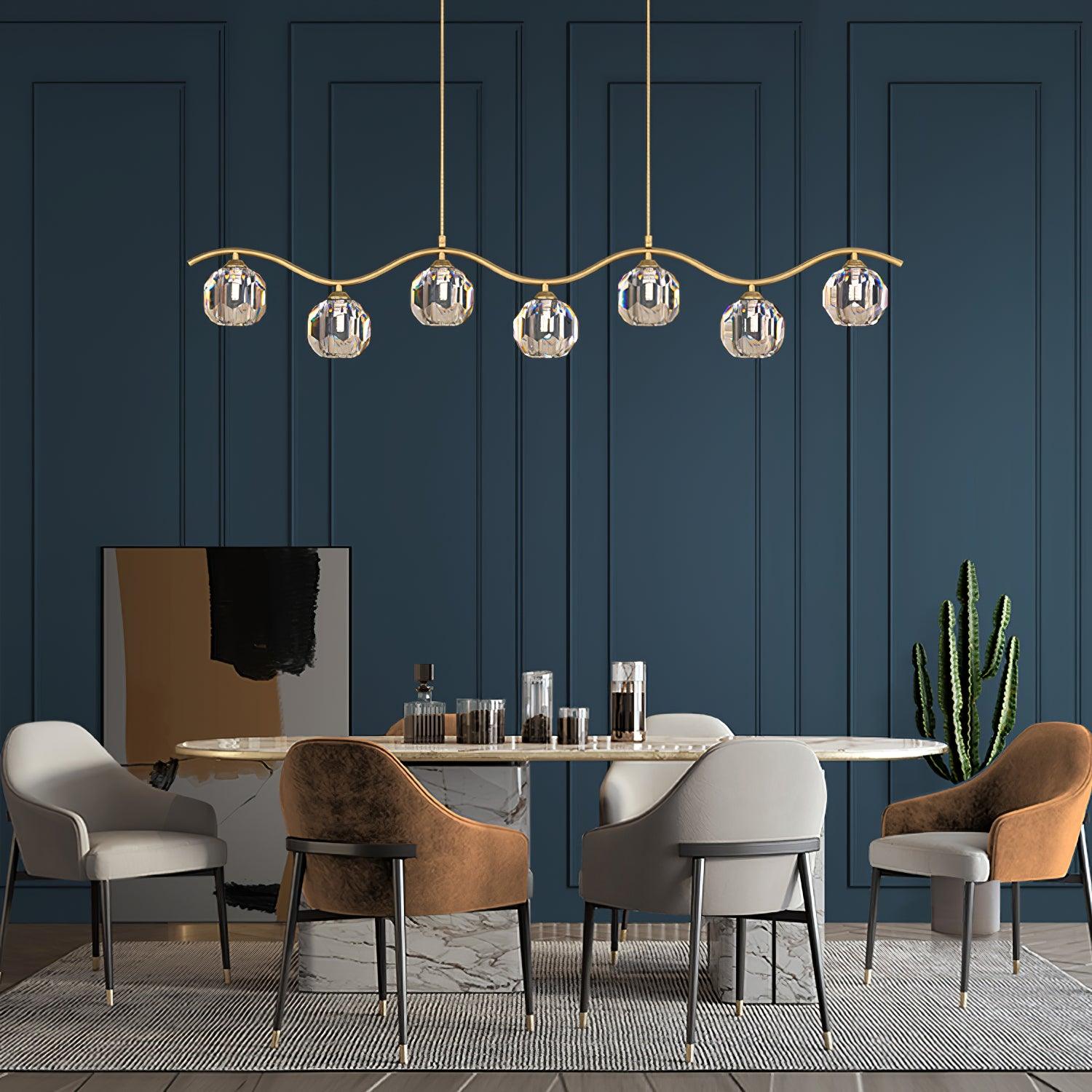 Lustra Chandelier Cuivre et Cristal Géométrique - Neutralighting