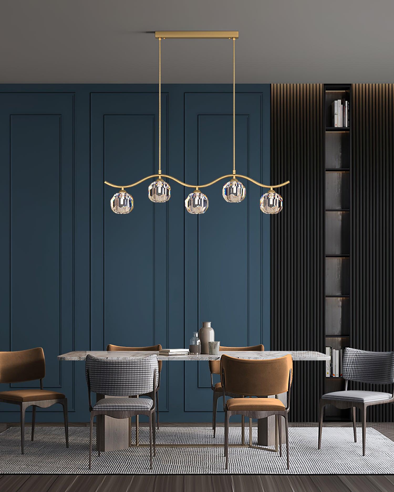 Lustra Chandelier Cuivre et Cristal Géométrique - Neutralighting