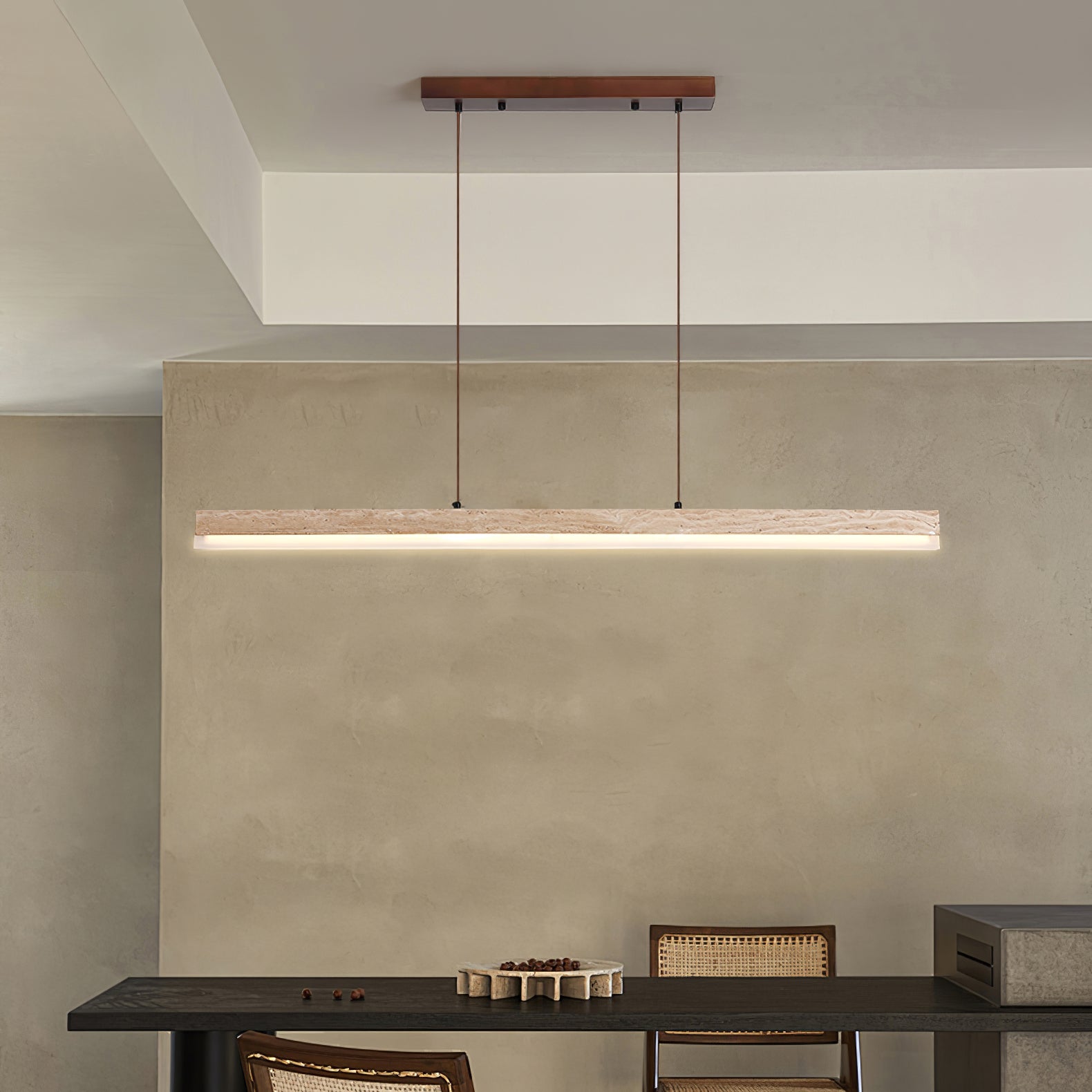 Ivsoryra Lampe Suspendue Rectangulaire en Travertin - Neutralighting