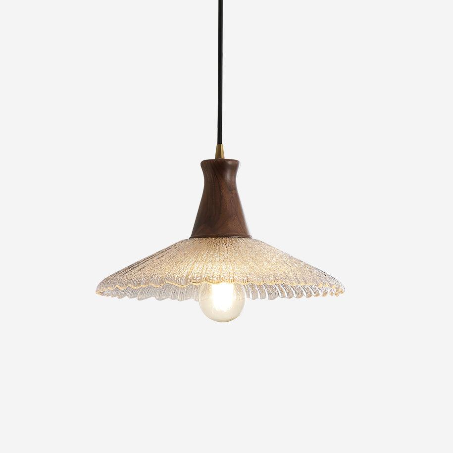 Eikon Pendant Lamp Walnut Textured Glass Elegant - Letslighting