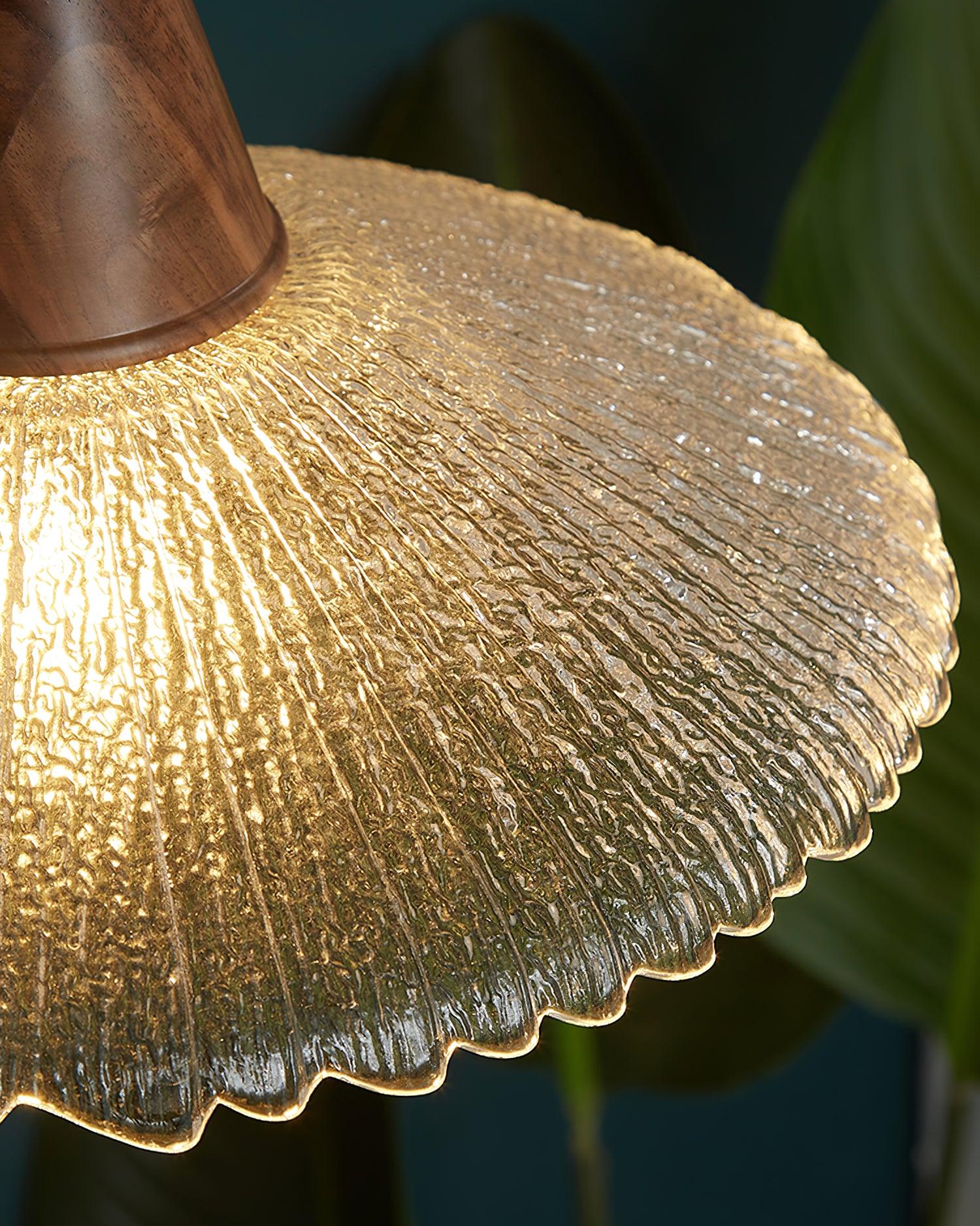 Eikon Pendant Lamp Walnut Textured Glass Elegant - Letslighting