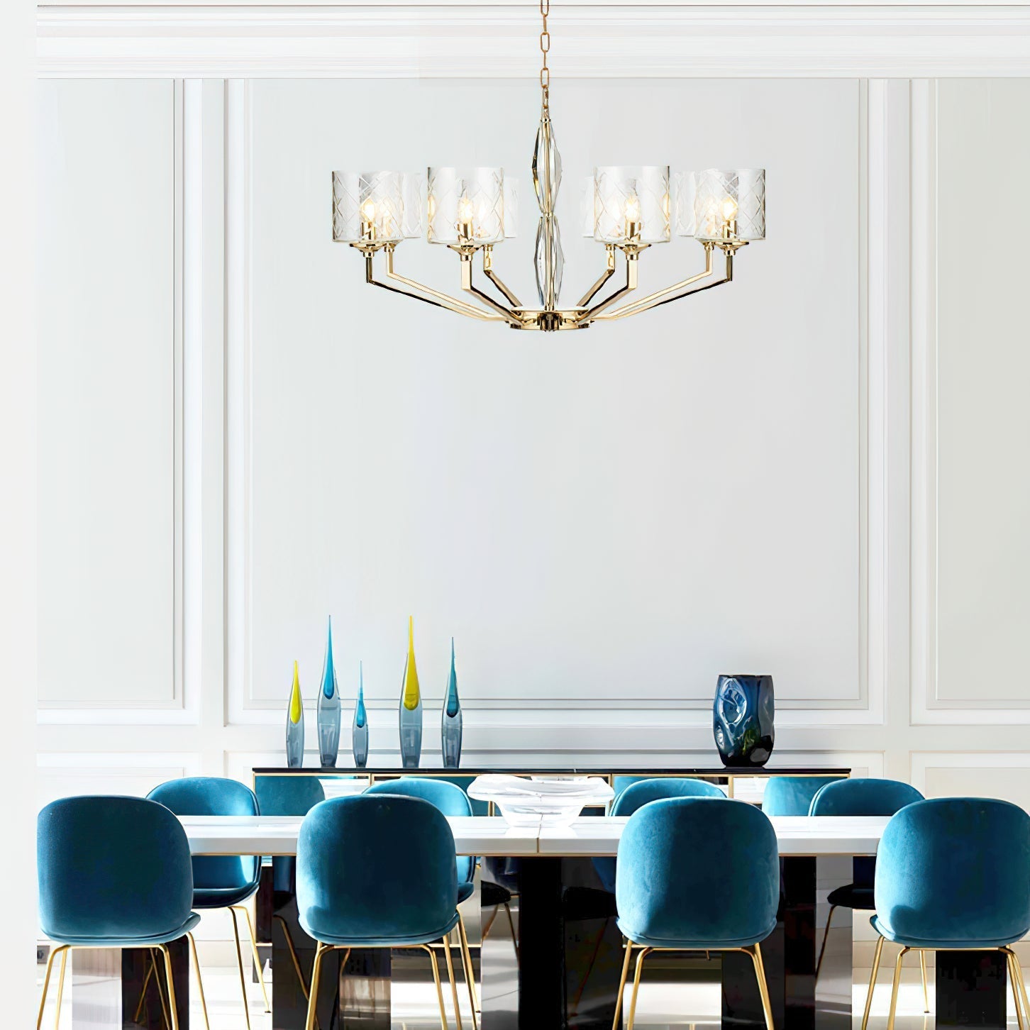 Dew Lustre Laiton Verre Luxe Postmoderne - Neutralighting