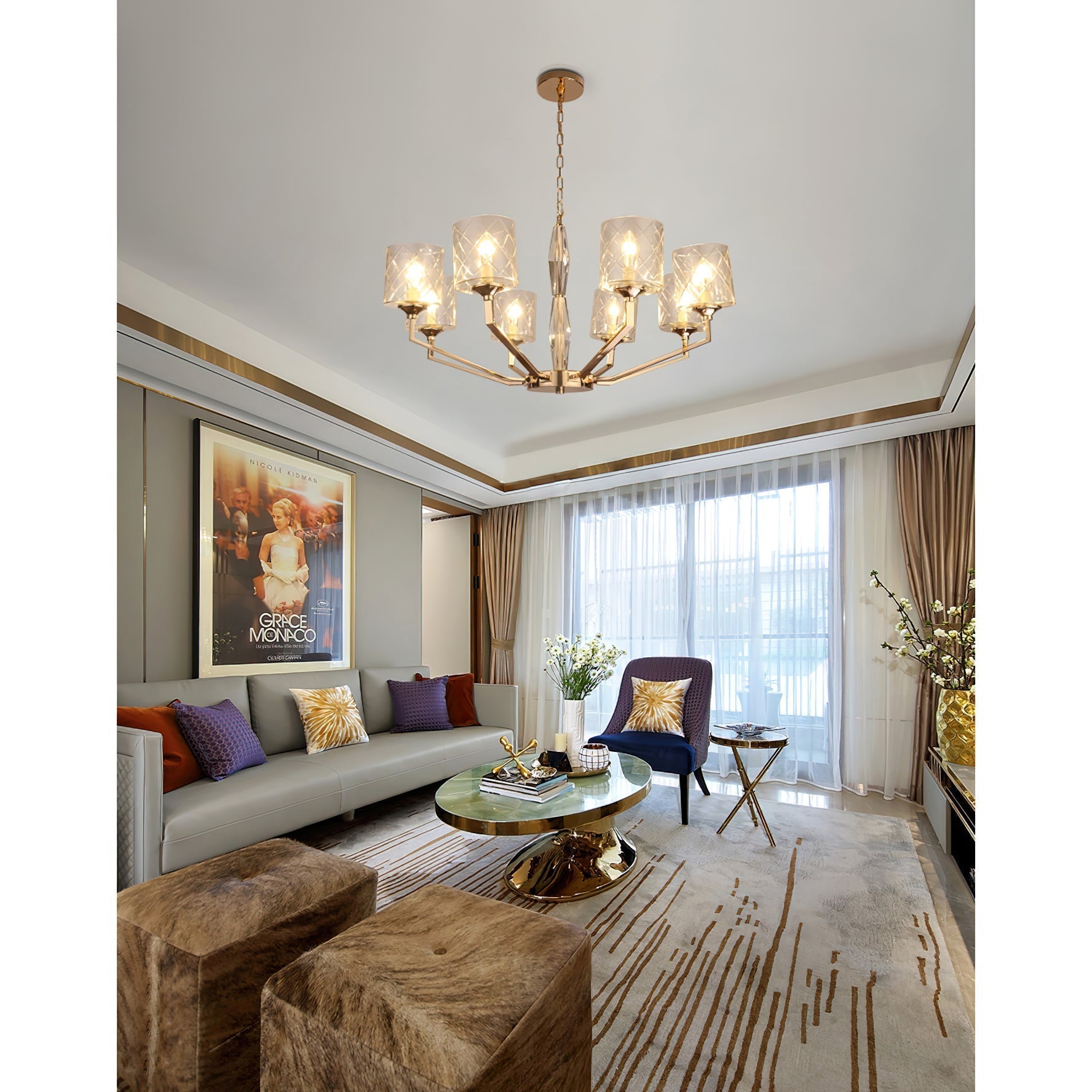 Dew Lustre Laiton Verre Luxe Postmoderne - Neutralighting