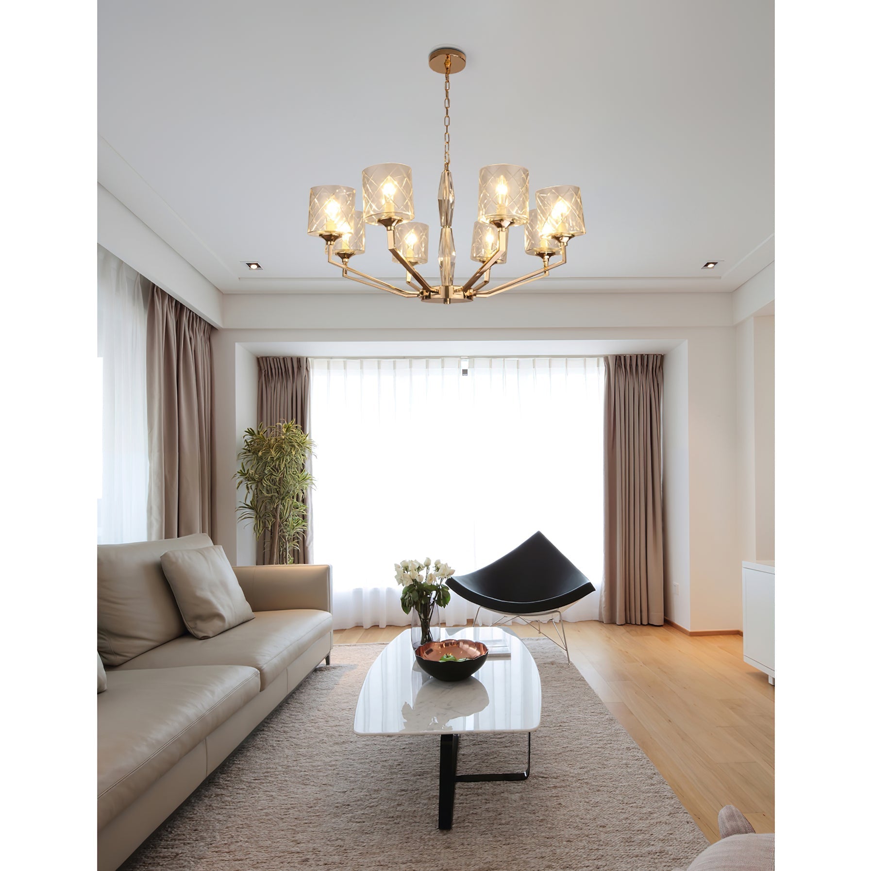 Dew Lustre Laiton Verre Luxe Postmoderne - Neutralighting