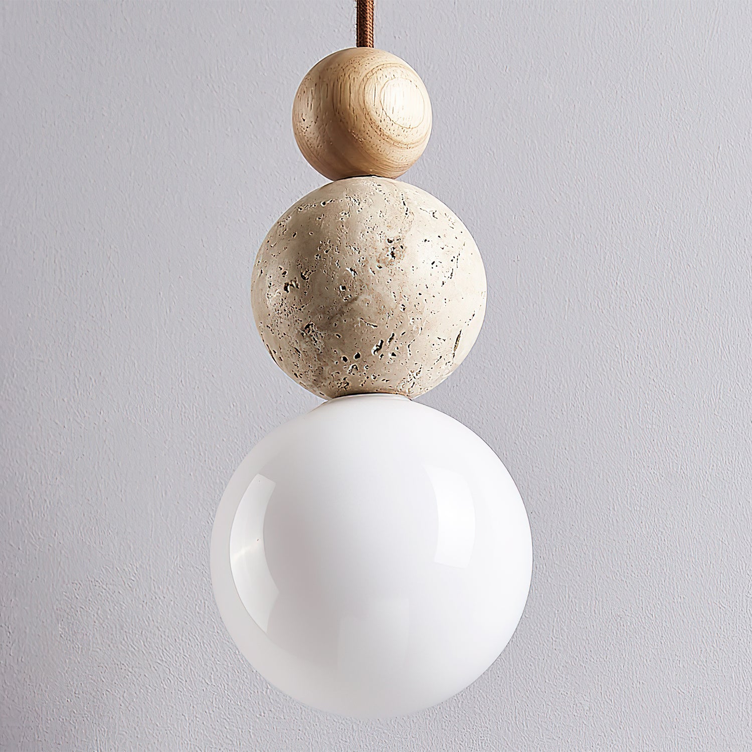 Ullaeia Sphère-Grappe Travertin Pendentif Lumière - Neutralighting