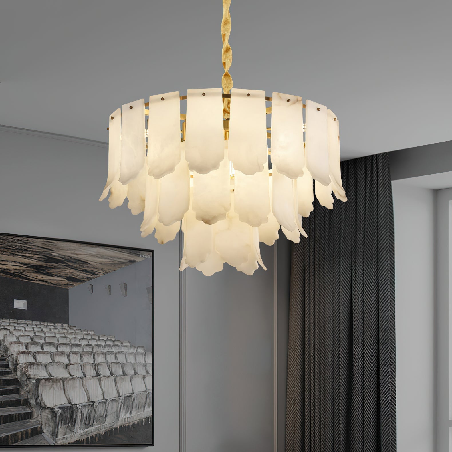 Hue Lustre Laiton Albâtre Luxe Postmoderne - Neutralighting
