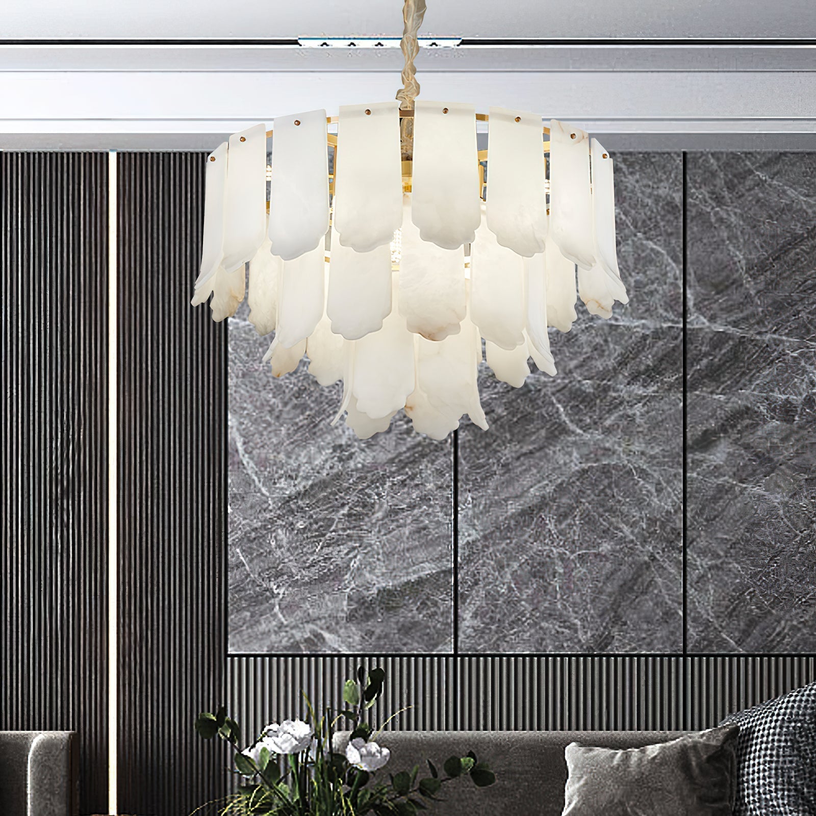 Hue Lustre Laiton Albâtre Luxe Postmoderne - Neutralighting