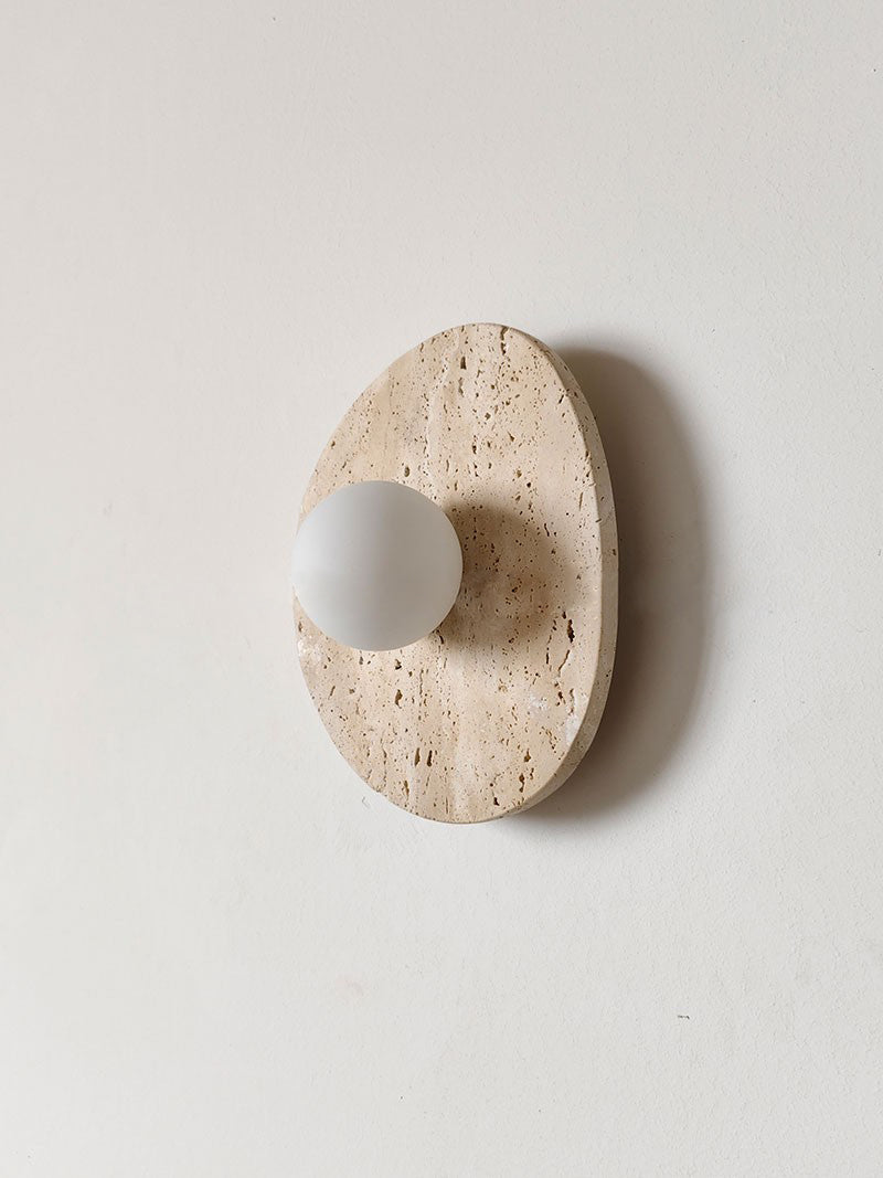 Kest Modern Minimalist Glass Travertine Wall Lamp - Lamp Copper