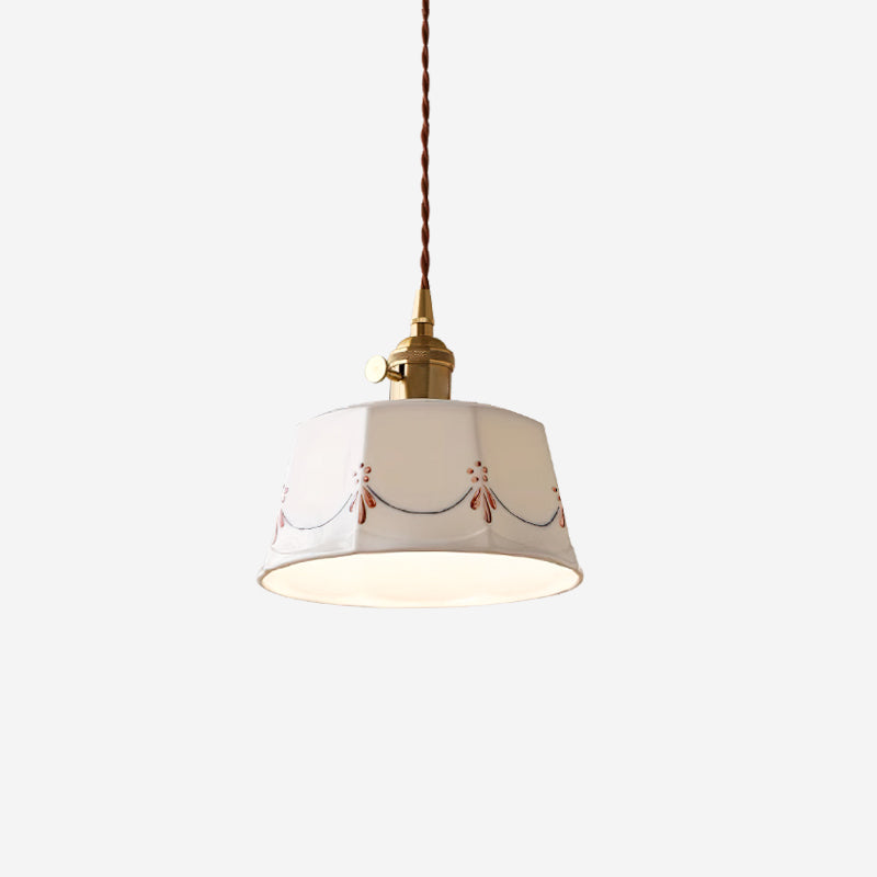 Eliana Suspension Main Peint Florale Verre Vintage - Neutralighting