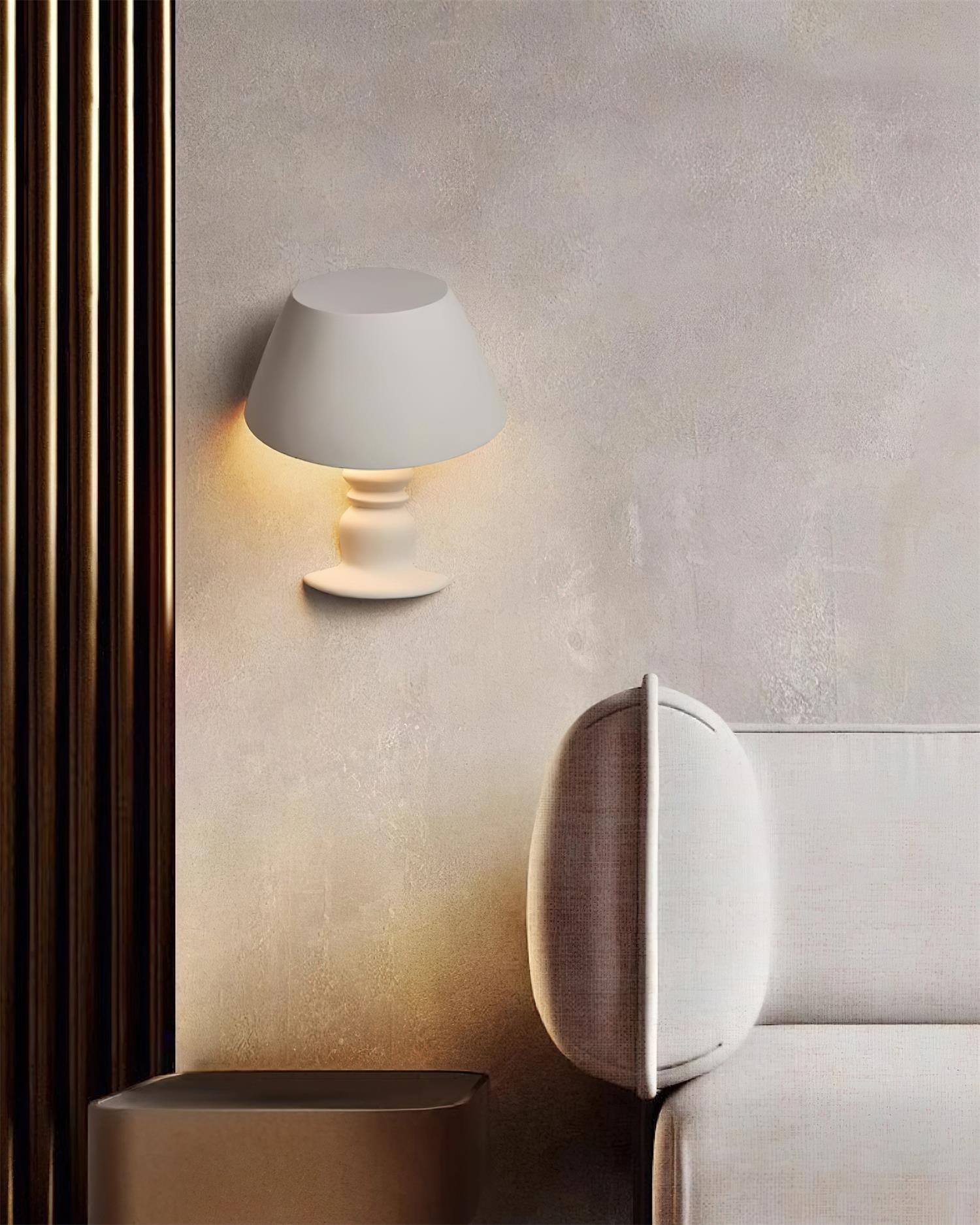Wall Light Sculptural Plaster Form Uplighting Ambient Minimalist - Letslighting