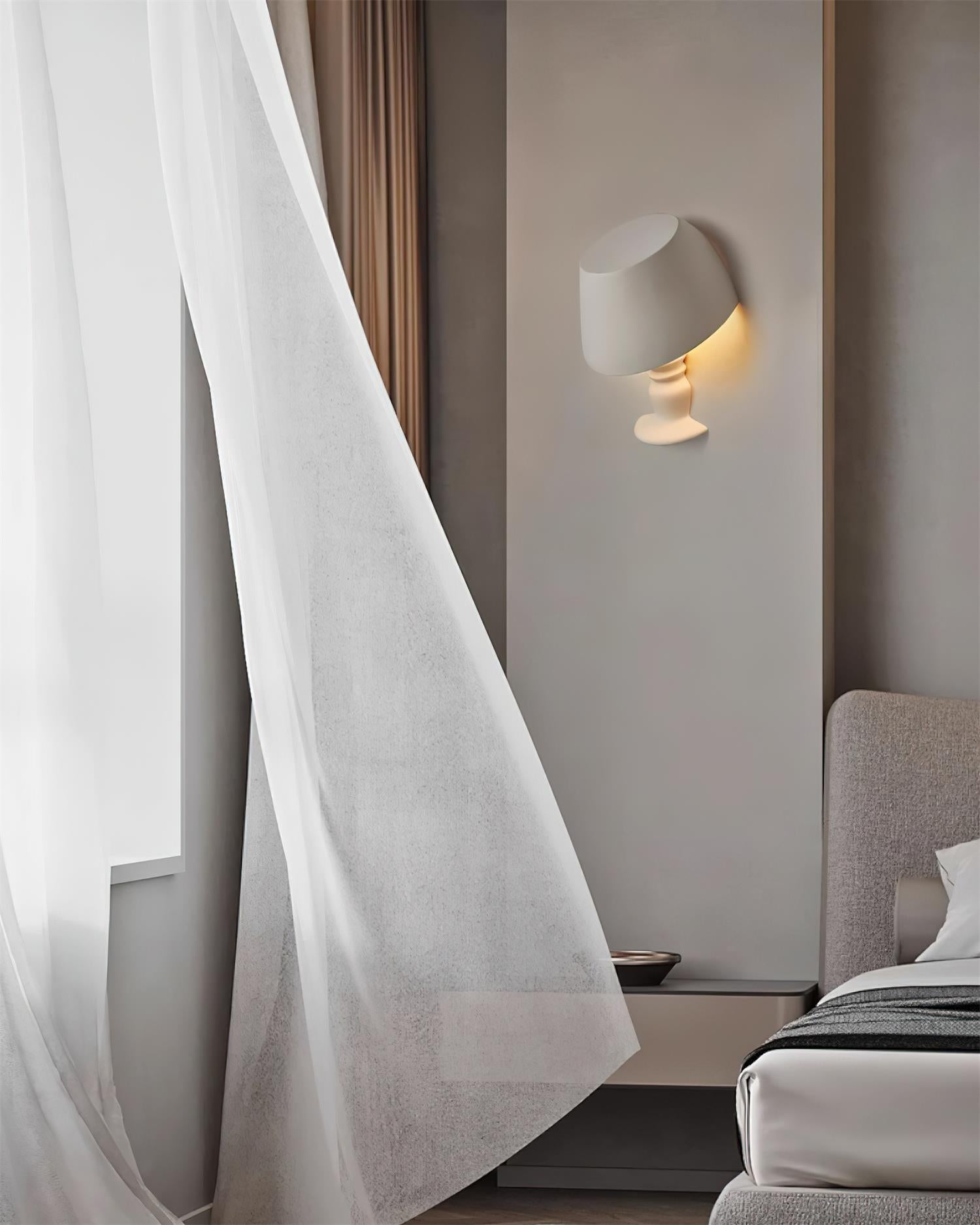 Wall Light Sculptural Plaster Form Uplighting Ambient Minimalist - Letslighting
