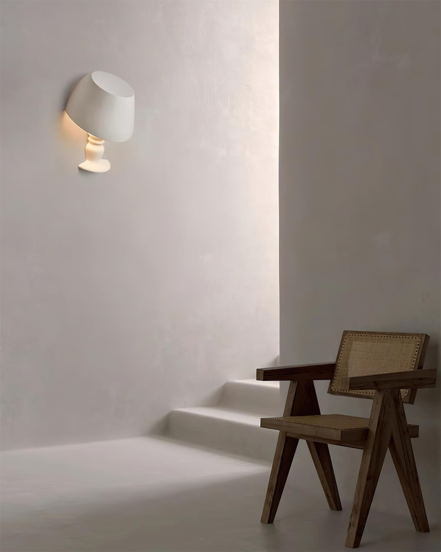 Wall Light Sculptural Plaster Form Uplighting Ambient Minimalist - Letslighting