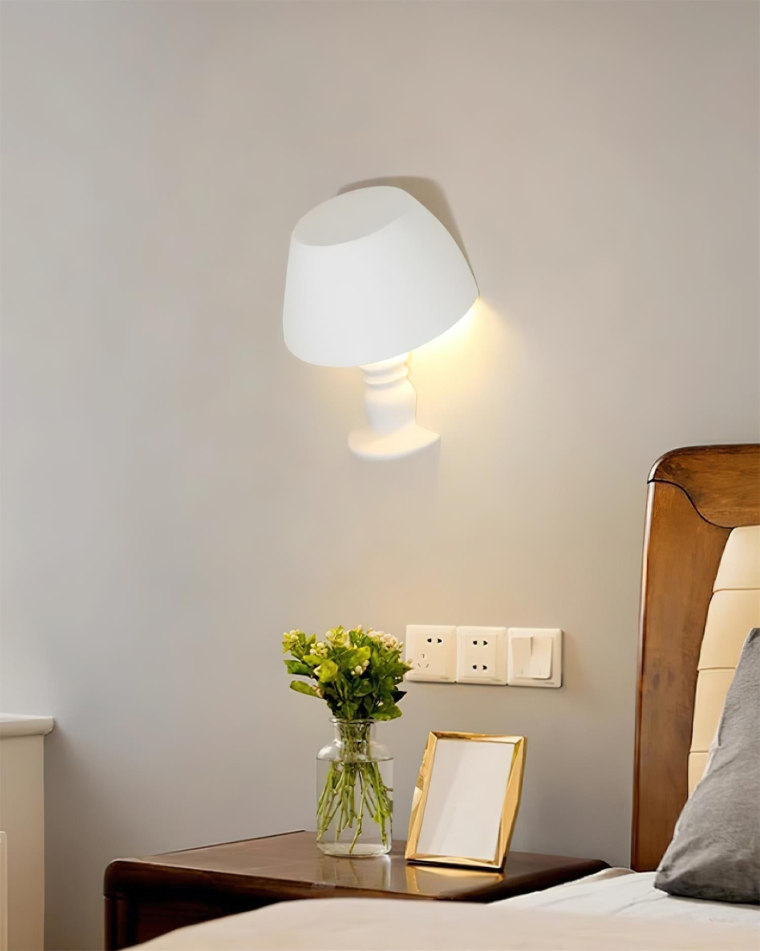 Wall Light Sculptural Plaster Form Uplighting Ambient Minimalist - Letslighting