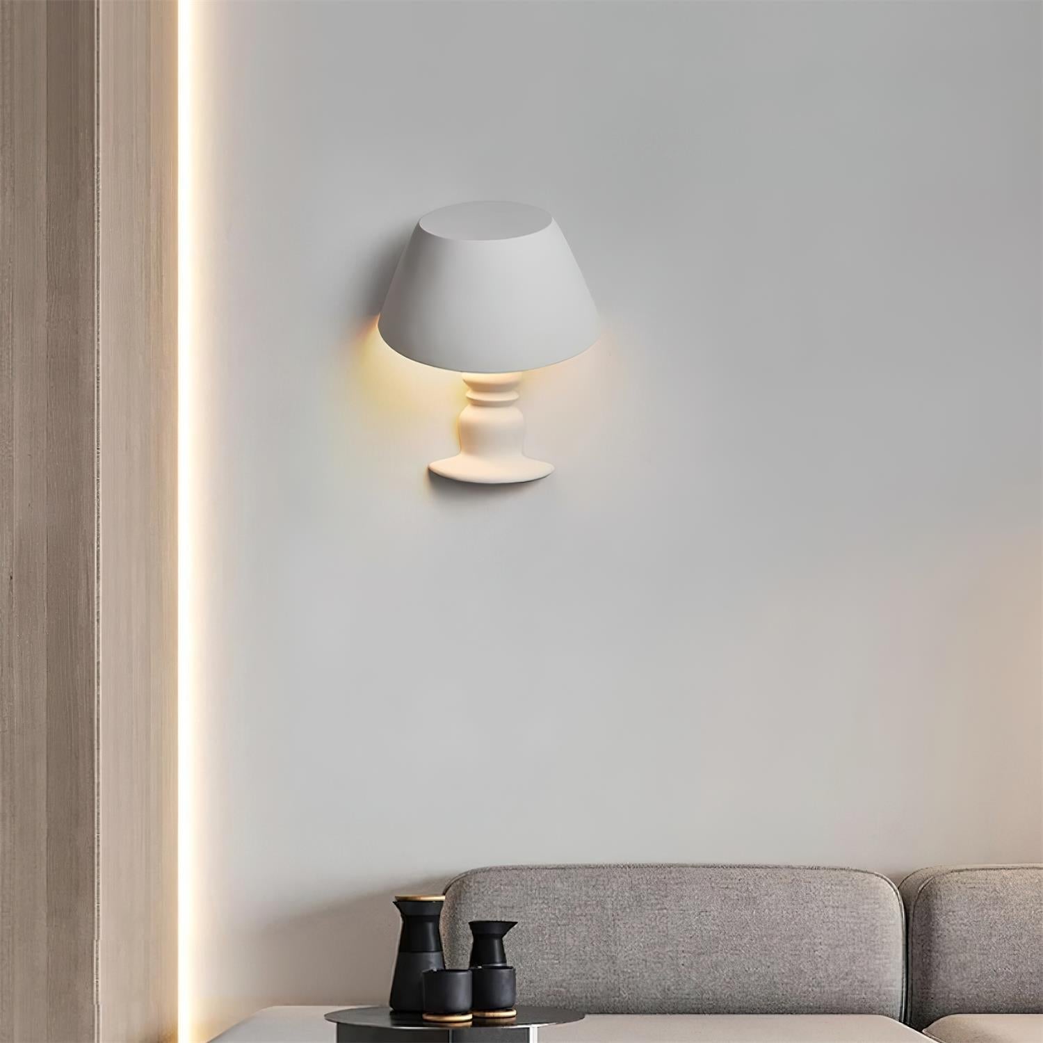 Wall Light Sculptural Plaster Form Uplighting Ambient Minimalist - Letslighting
