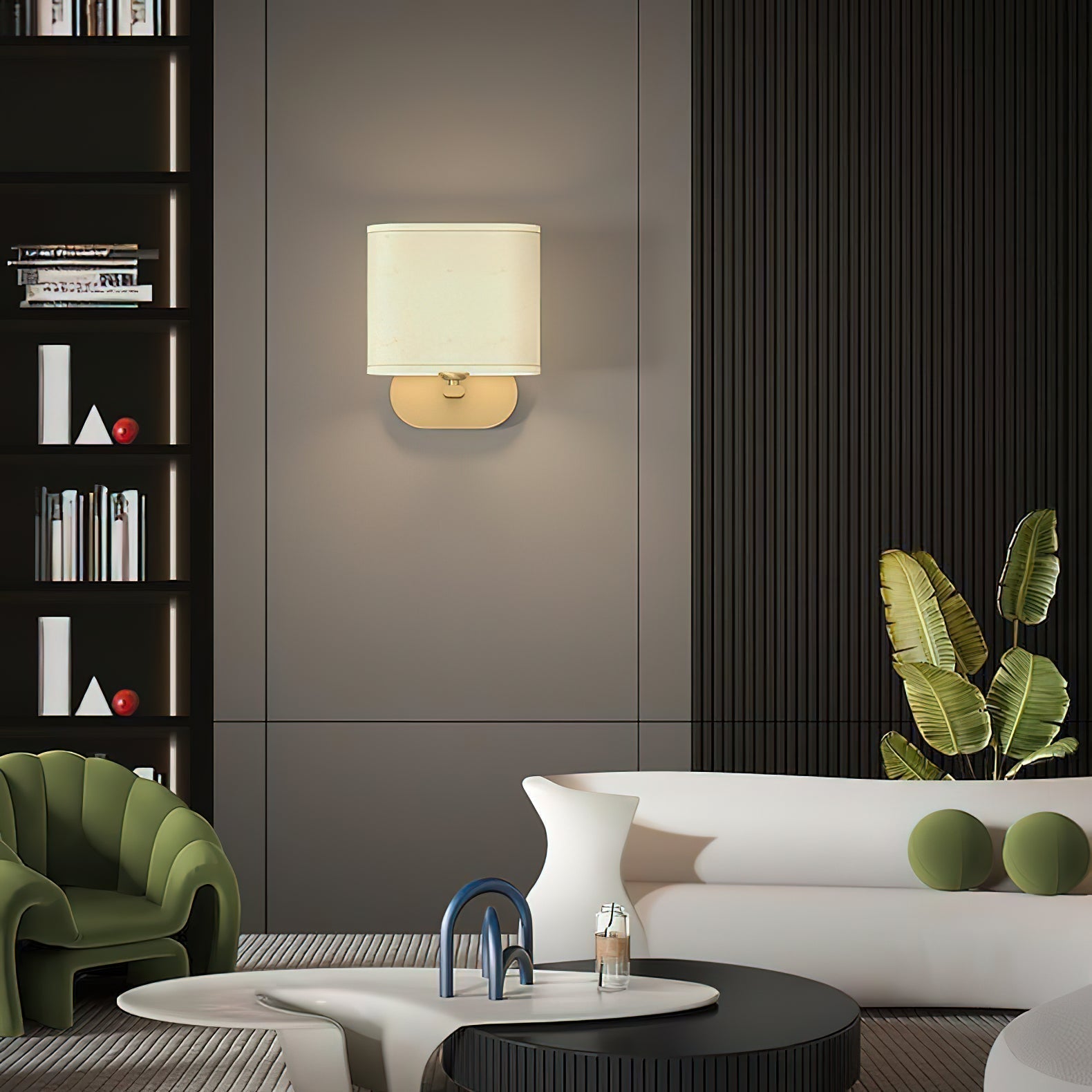 Myth Applique Murale Laiton Tissu Moderne Salon - Neutralighting