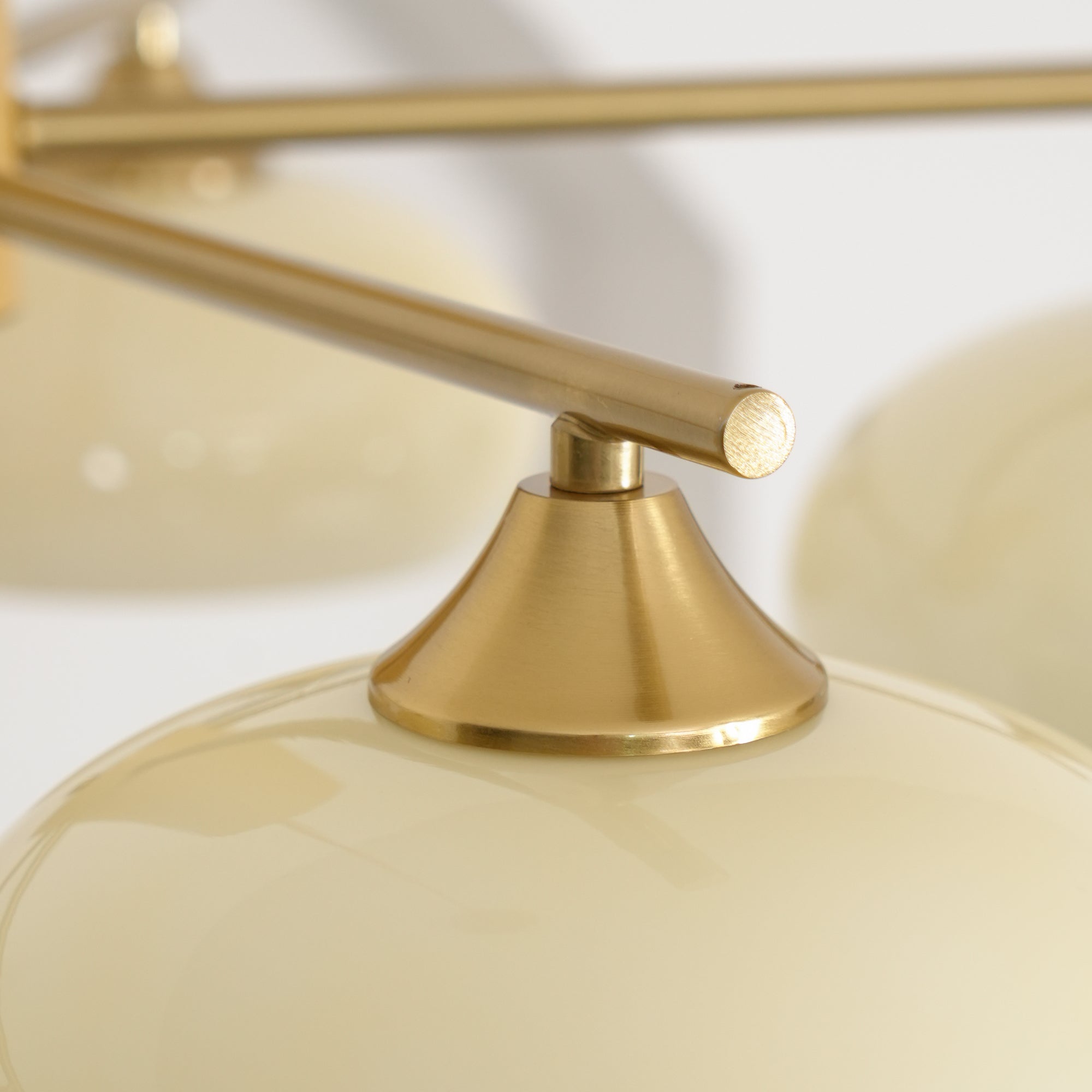 Nova Chandelier Métal Verre Kaki Naturel Salon - Neutralighting