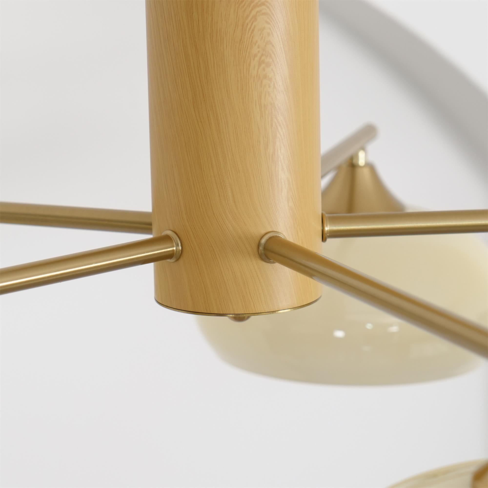 Nova Chandelier Métal Verre Kaki Naturel Salon - Neutralighting
