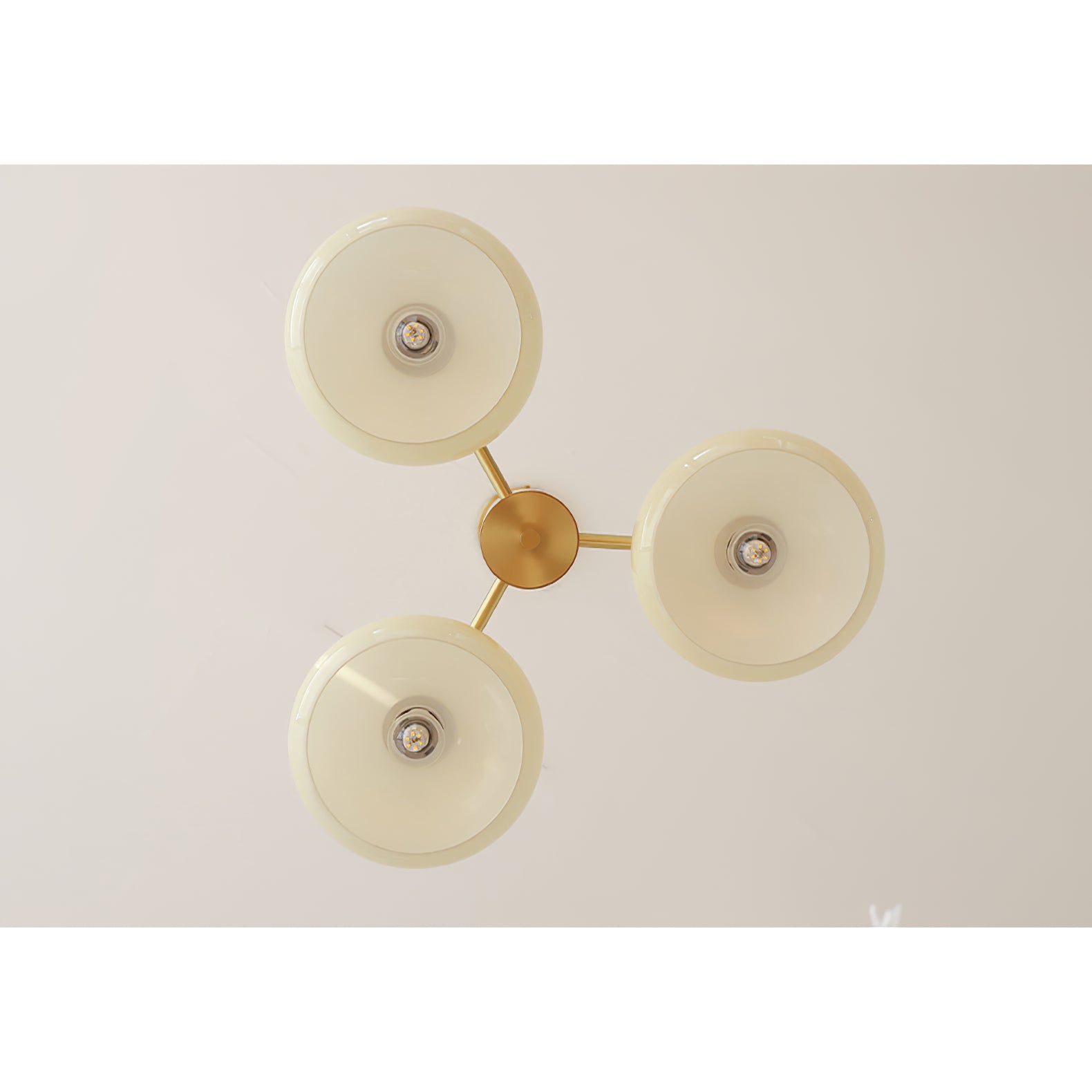 Nova Chandelier Métal Verre Kaki Naturel Salon - Neutralighting